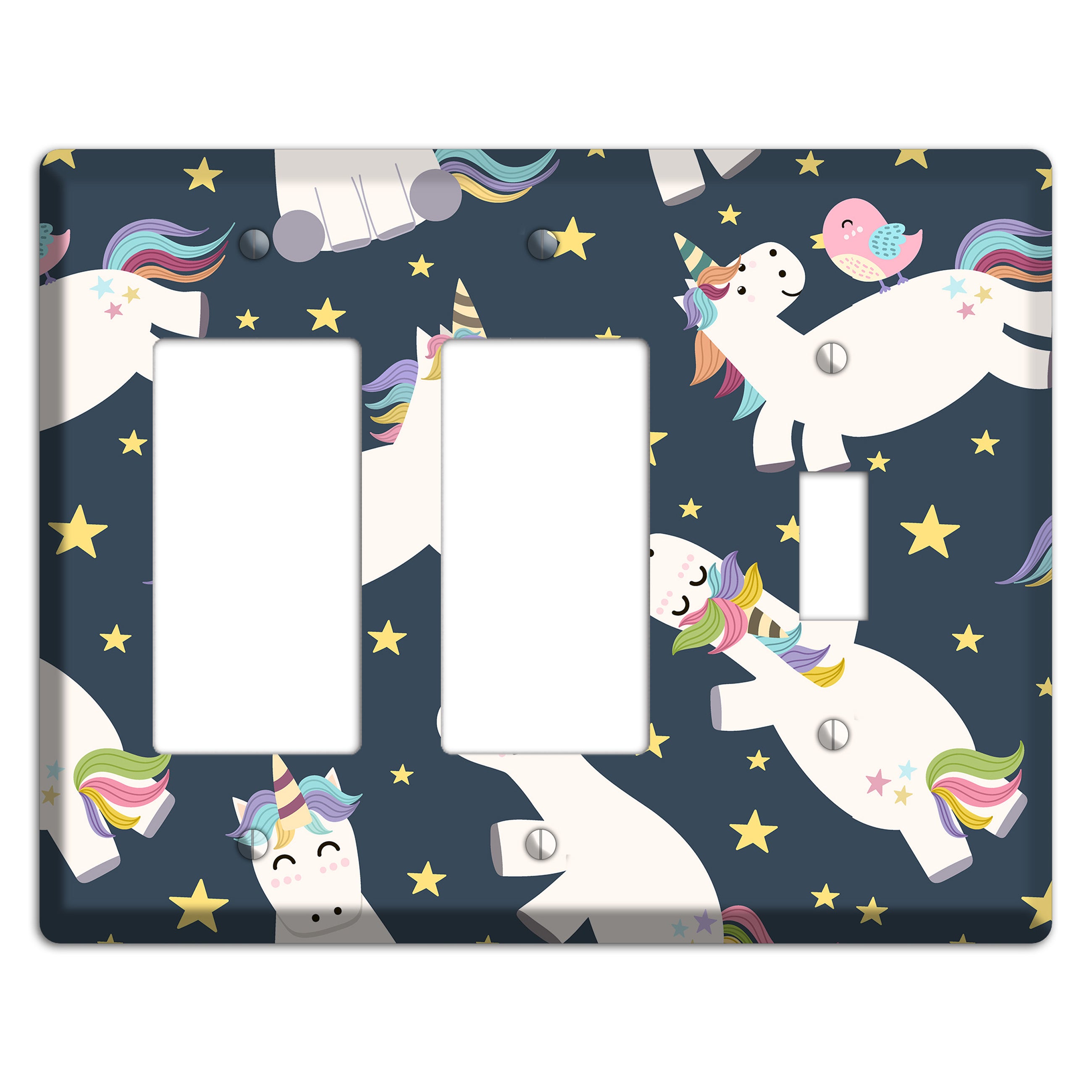 Dreamy Night Unicorns 2 Rocker / Toggle Wallplate