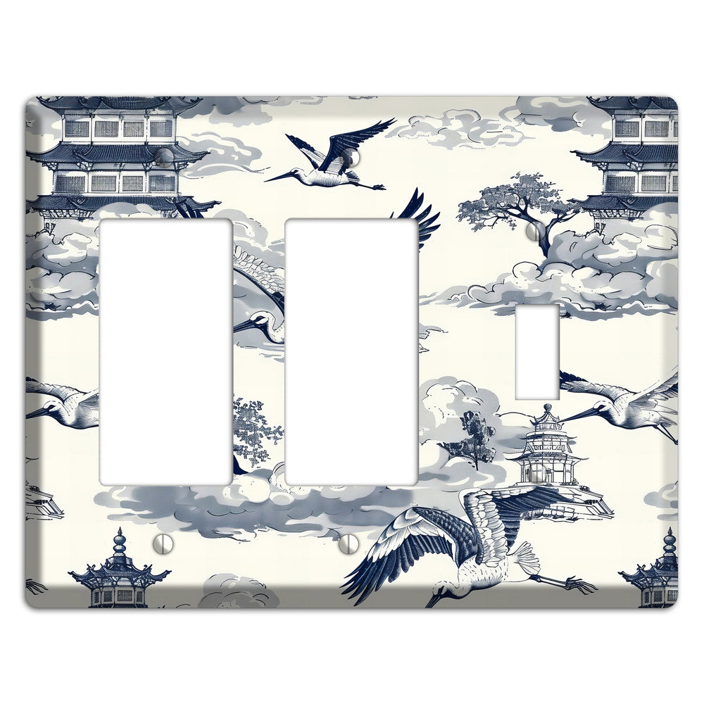 Crane Sky Toile 2 Rocker / Toggle Wallplate