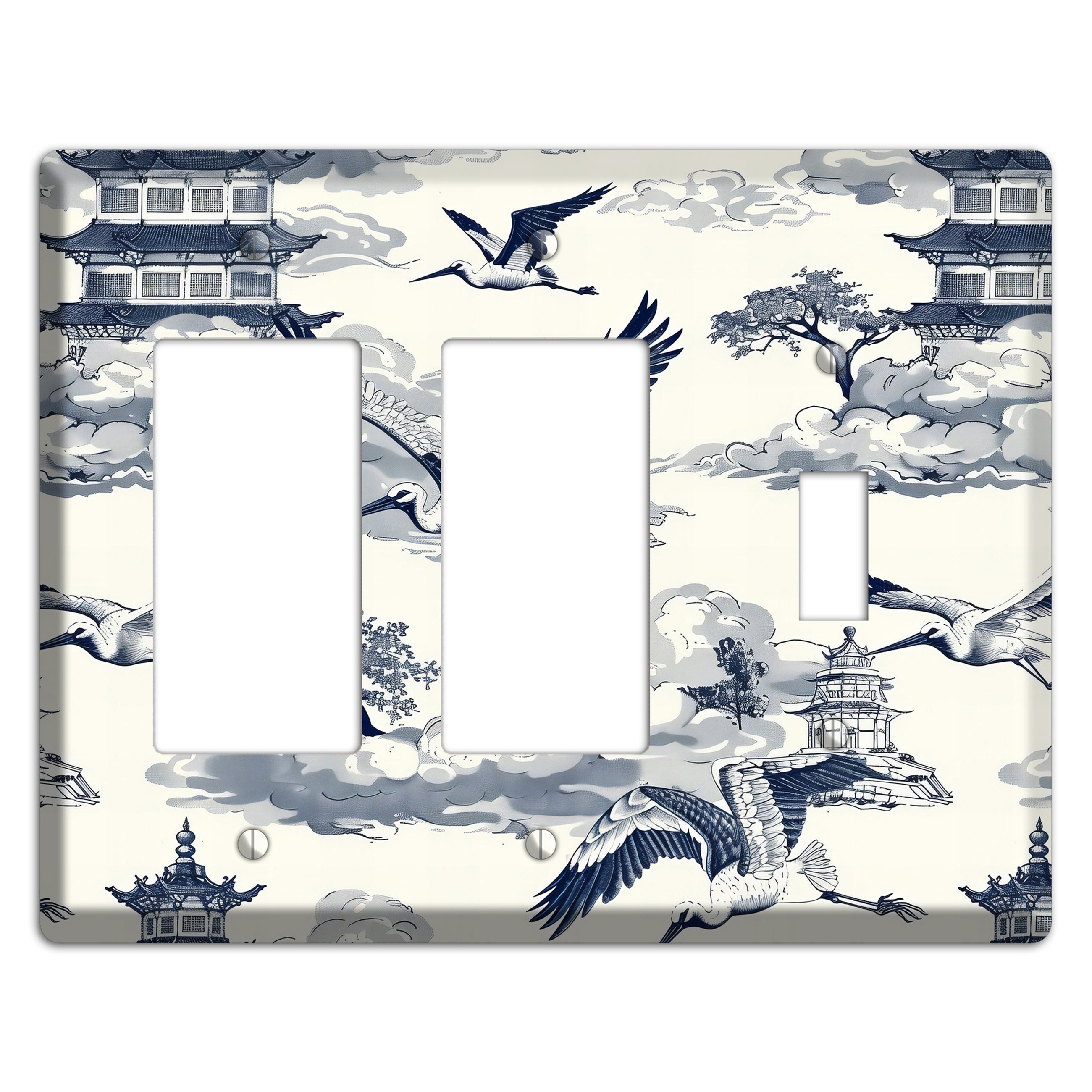 Crane Sky Toile 2 Rocker / Toggle Wallplate