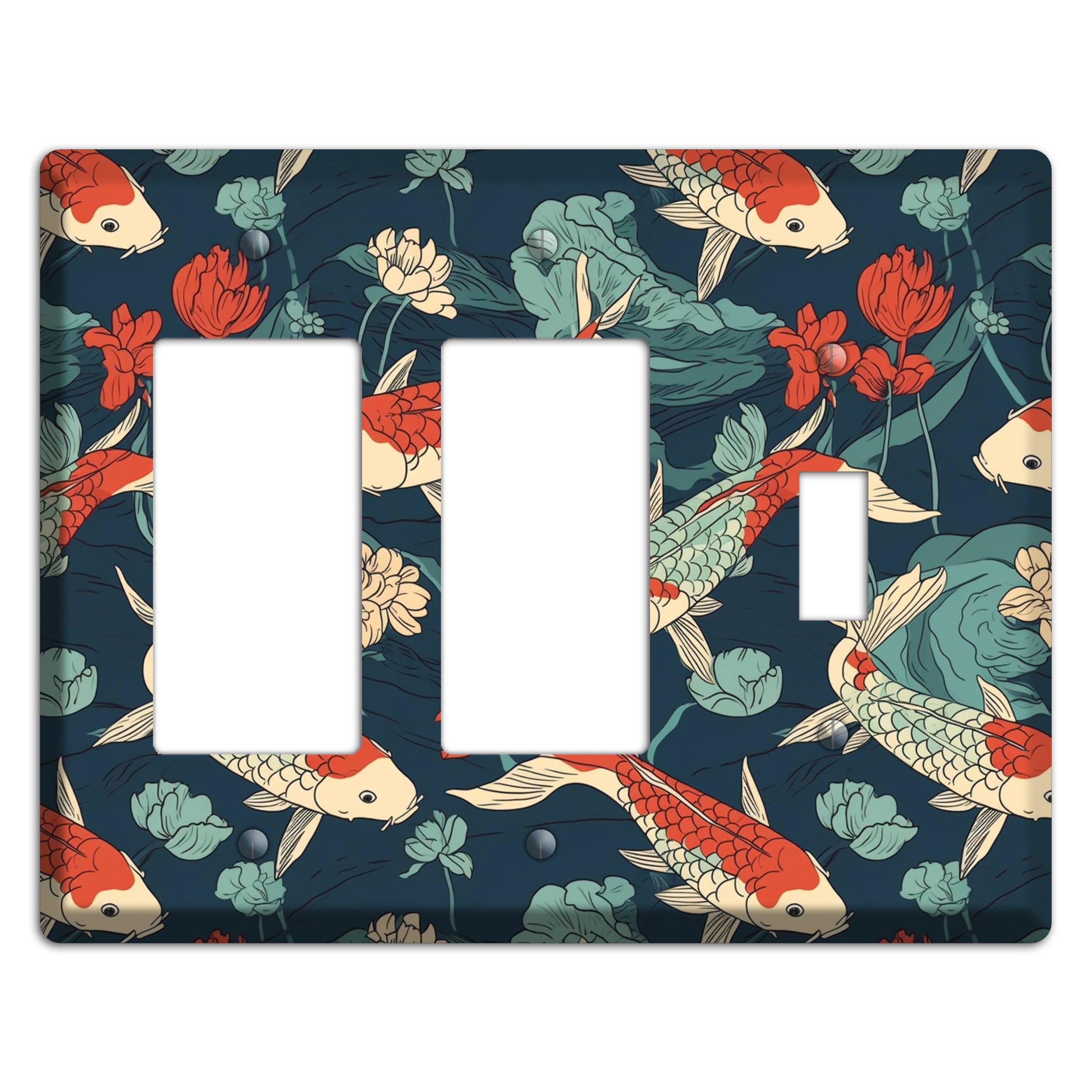 Koi & Lotus Drift 2 Rocker / Toggle Wallplate