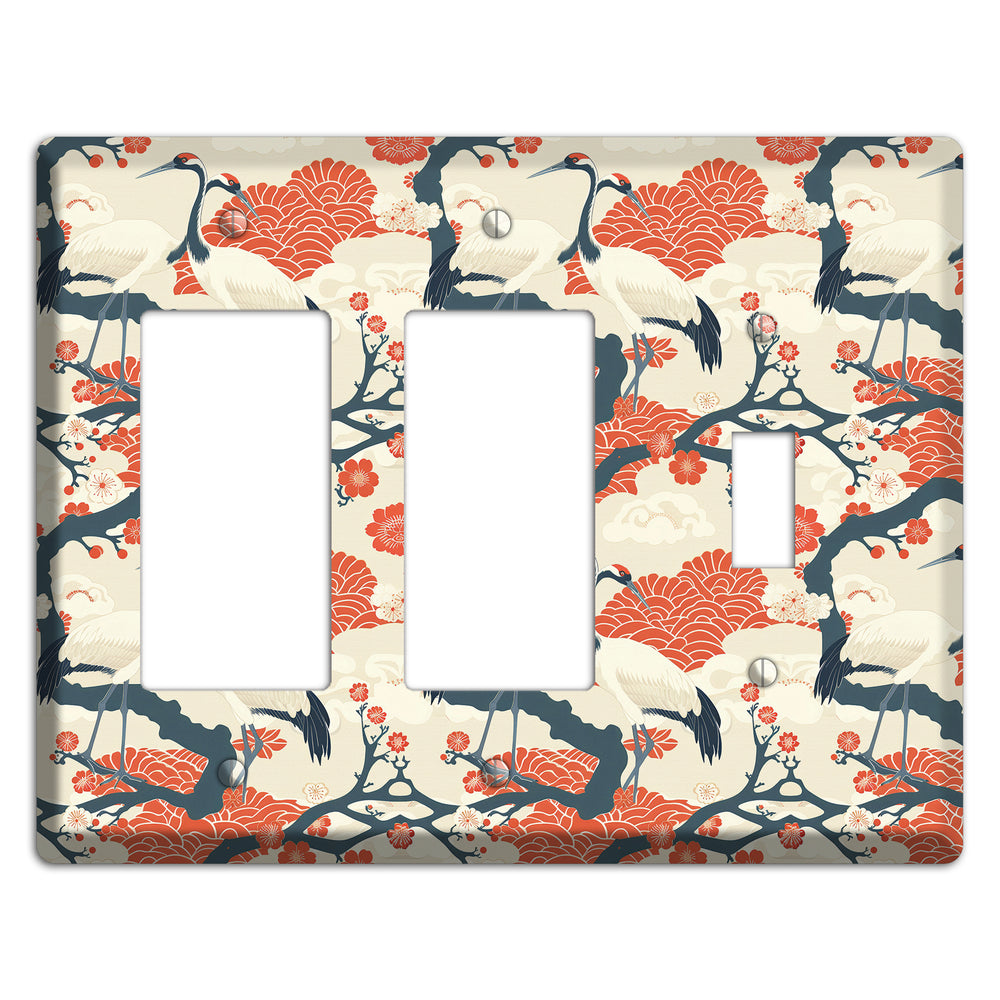 Vermillion Crane Court 2 Rocker / Toggle Wallplate
