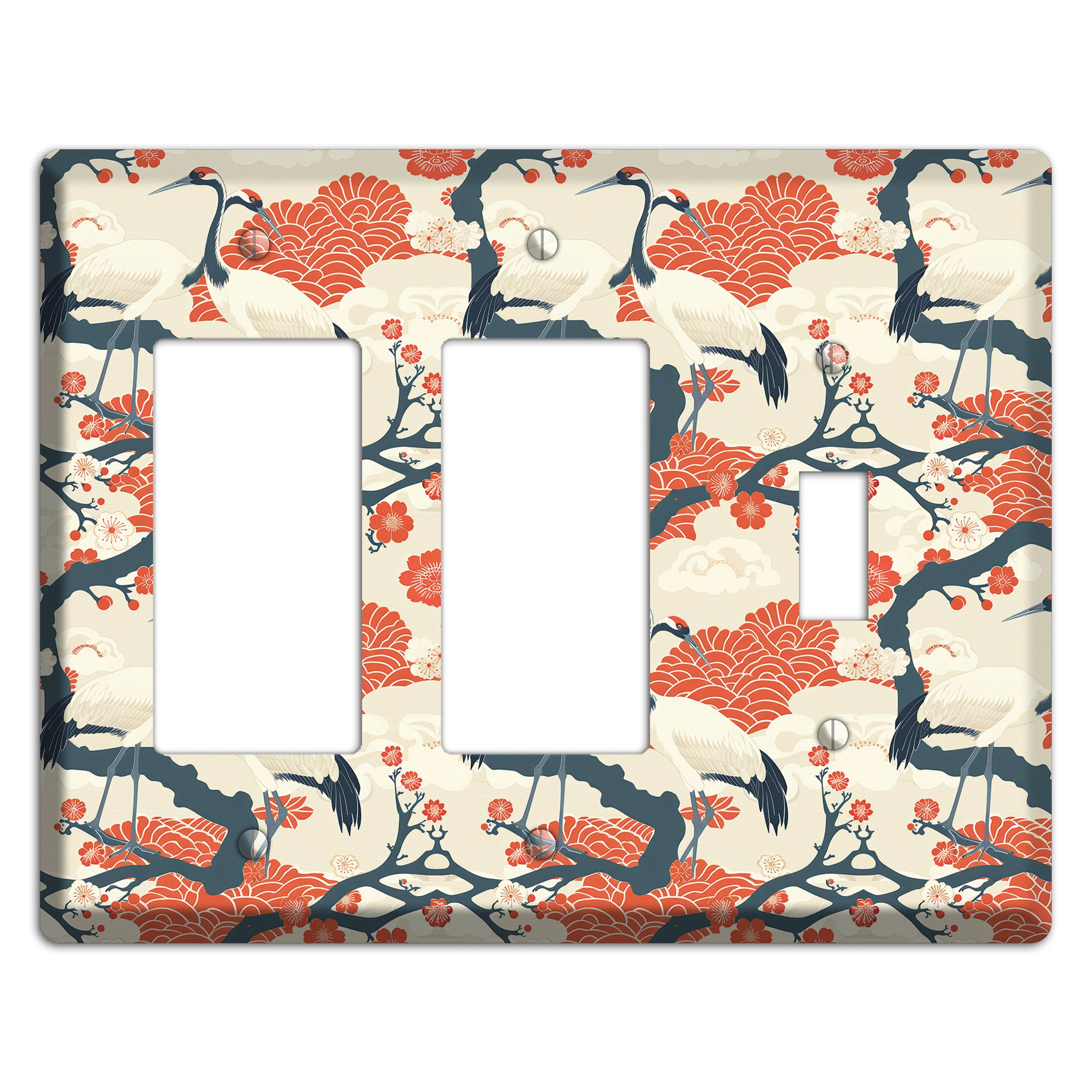 Vermillion Crane Court 2 Rocker / Toggle Wallplate