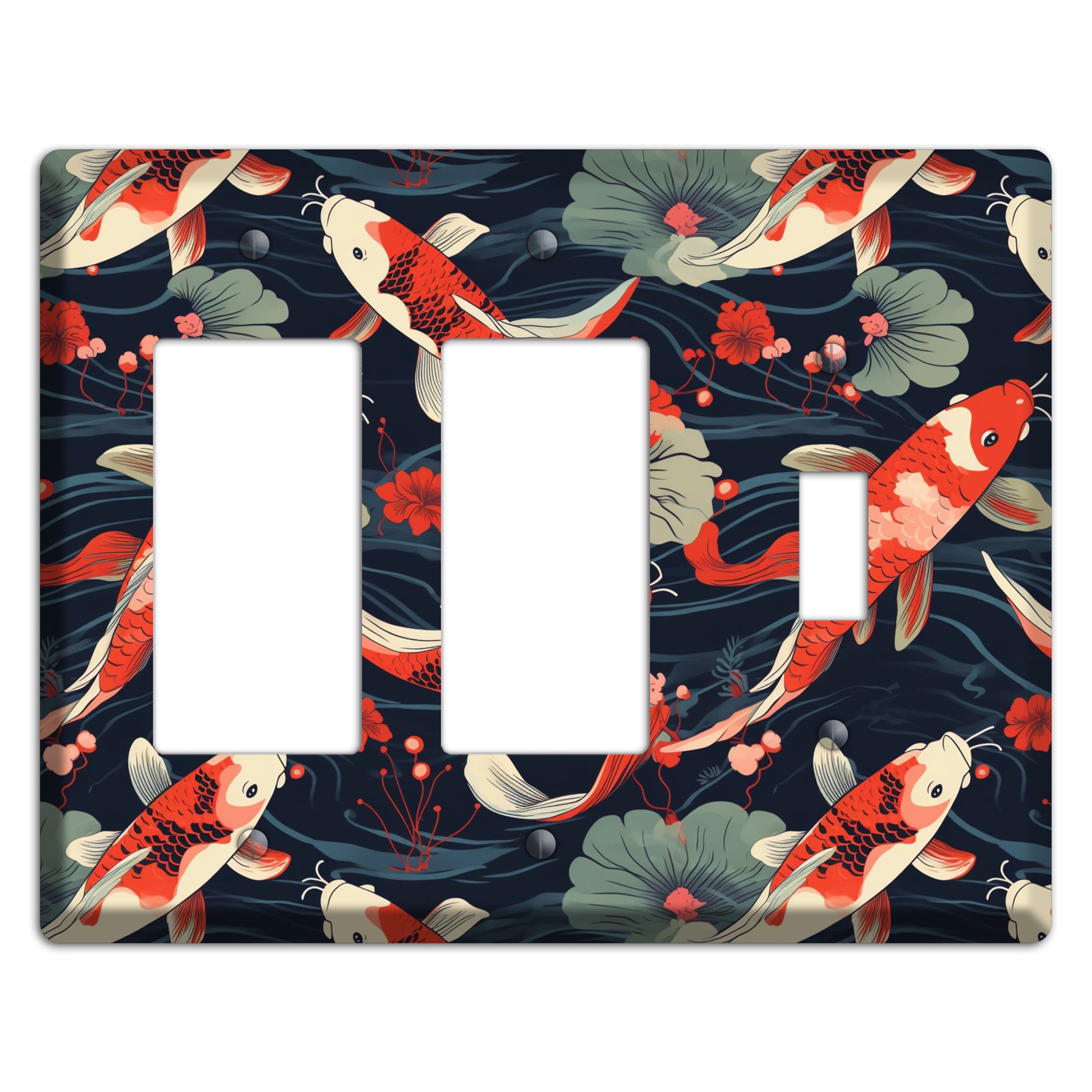 Koi Drift Dance 2 Rocker / Toggle Wallplate