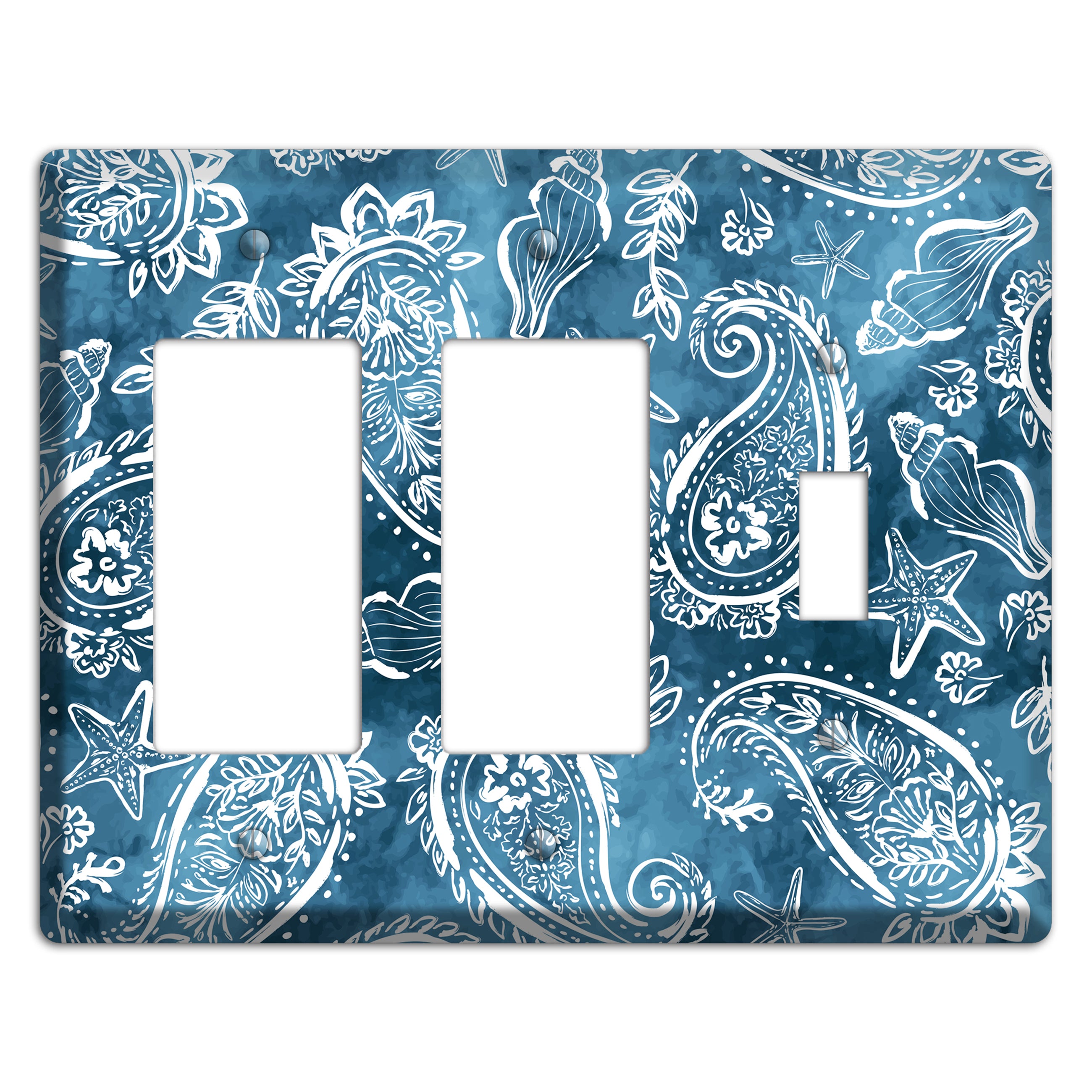 Indigo Tide Paisley 2 Rocker / Toggle Wallplate