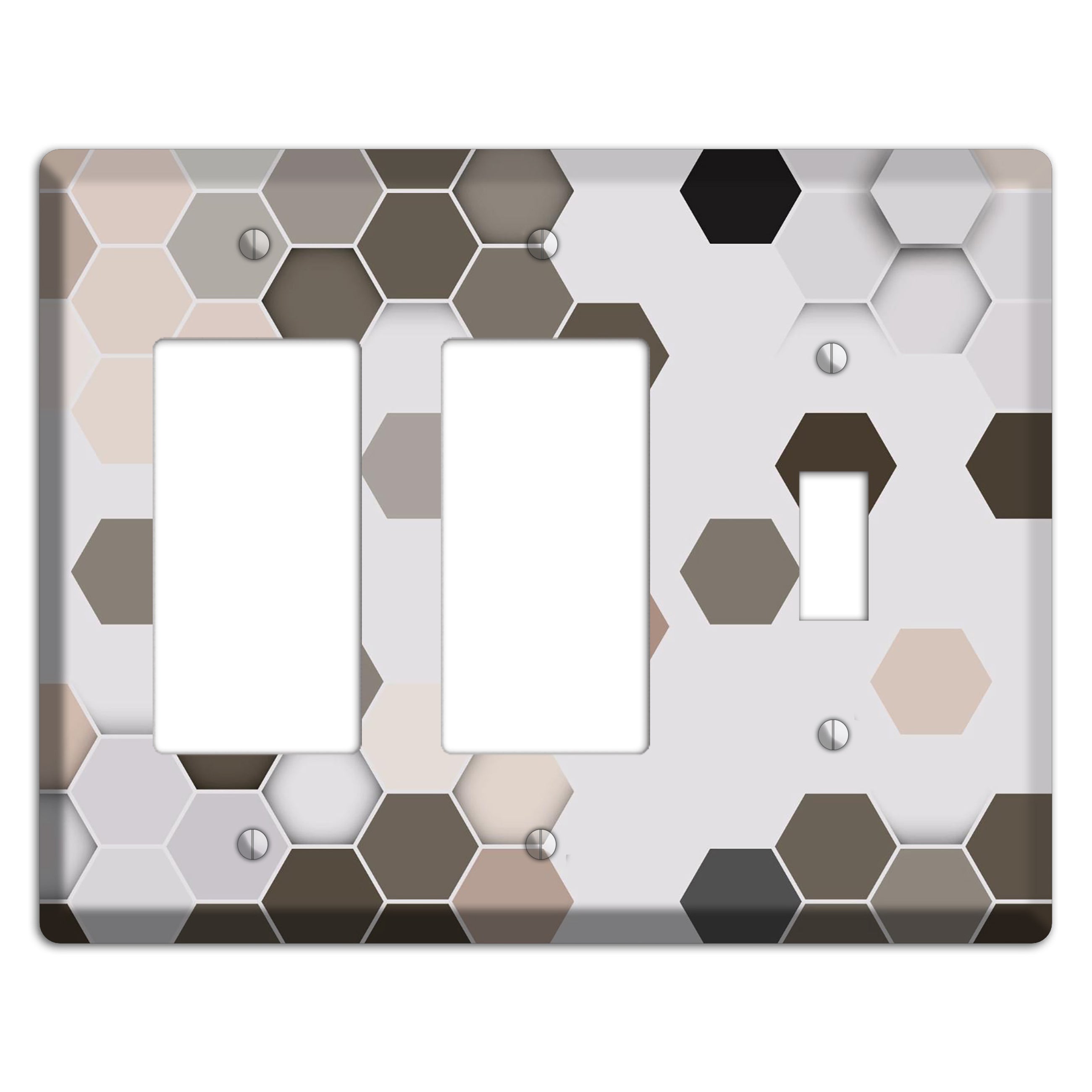 Hex Grid – Cool Slate 2 Rocker / Toggle Wallplate