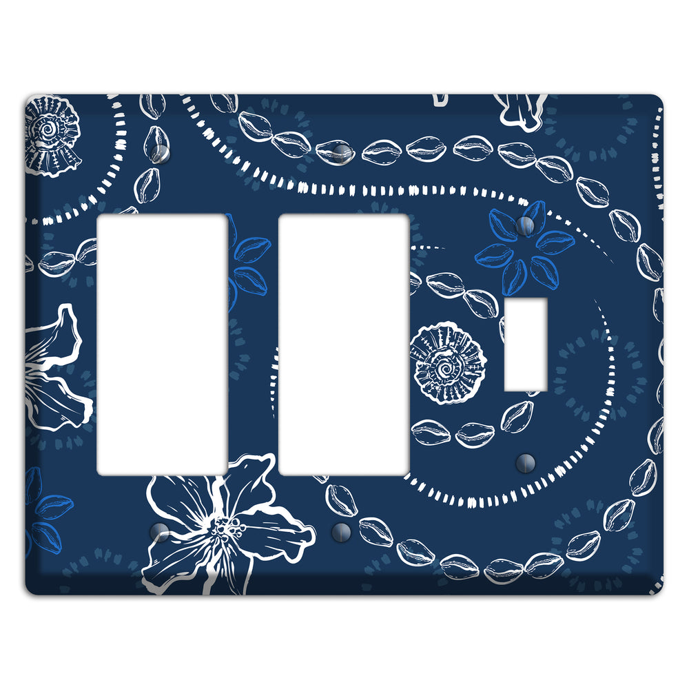 Indigo Cowrie Spiral 2 Rocker / Toggle Wallplate