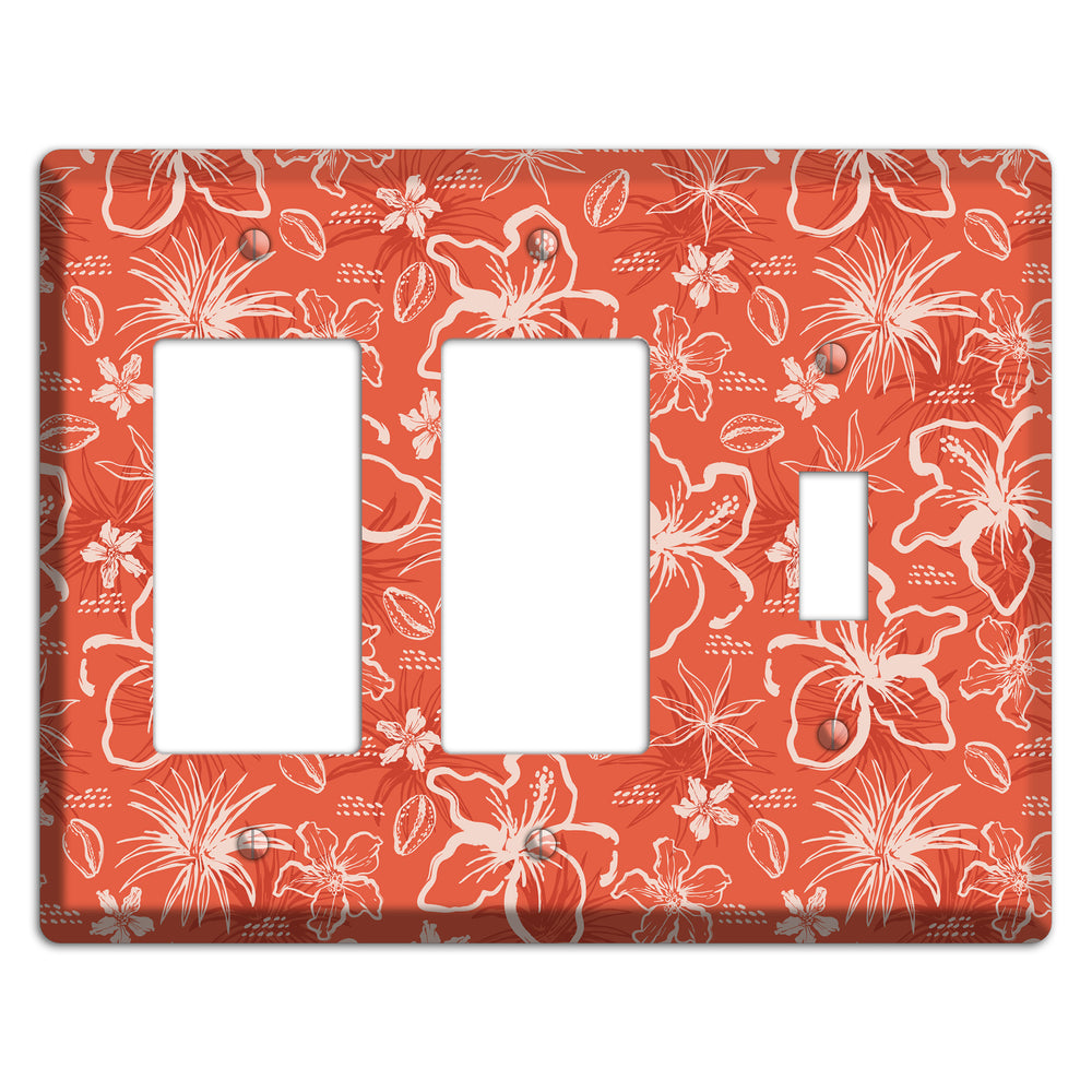 Coral Hibiscus Reverie 2 Rocker / Toggle Wallplate
