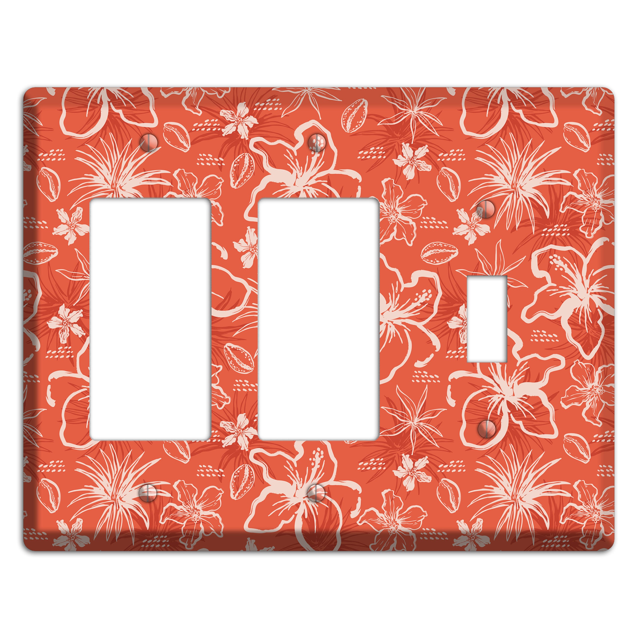 Coral Hibiscus Reverie 2 Rocker / Toggle Wallplate
