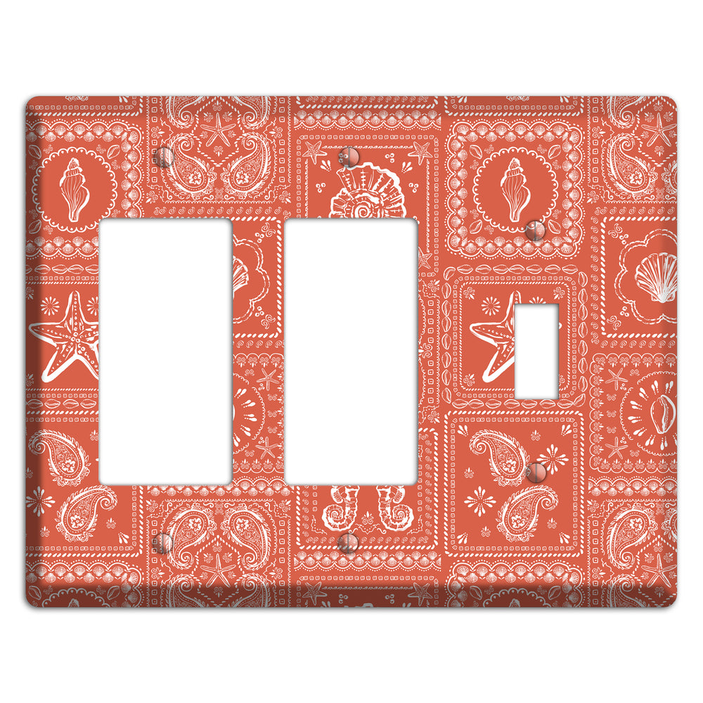 Terracotta Shell Patchwork 2 Rocker / Toggle Wallplate
