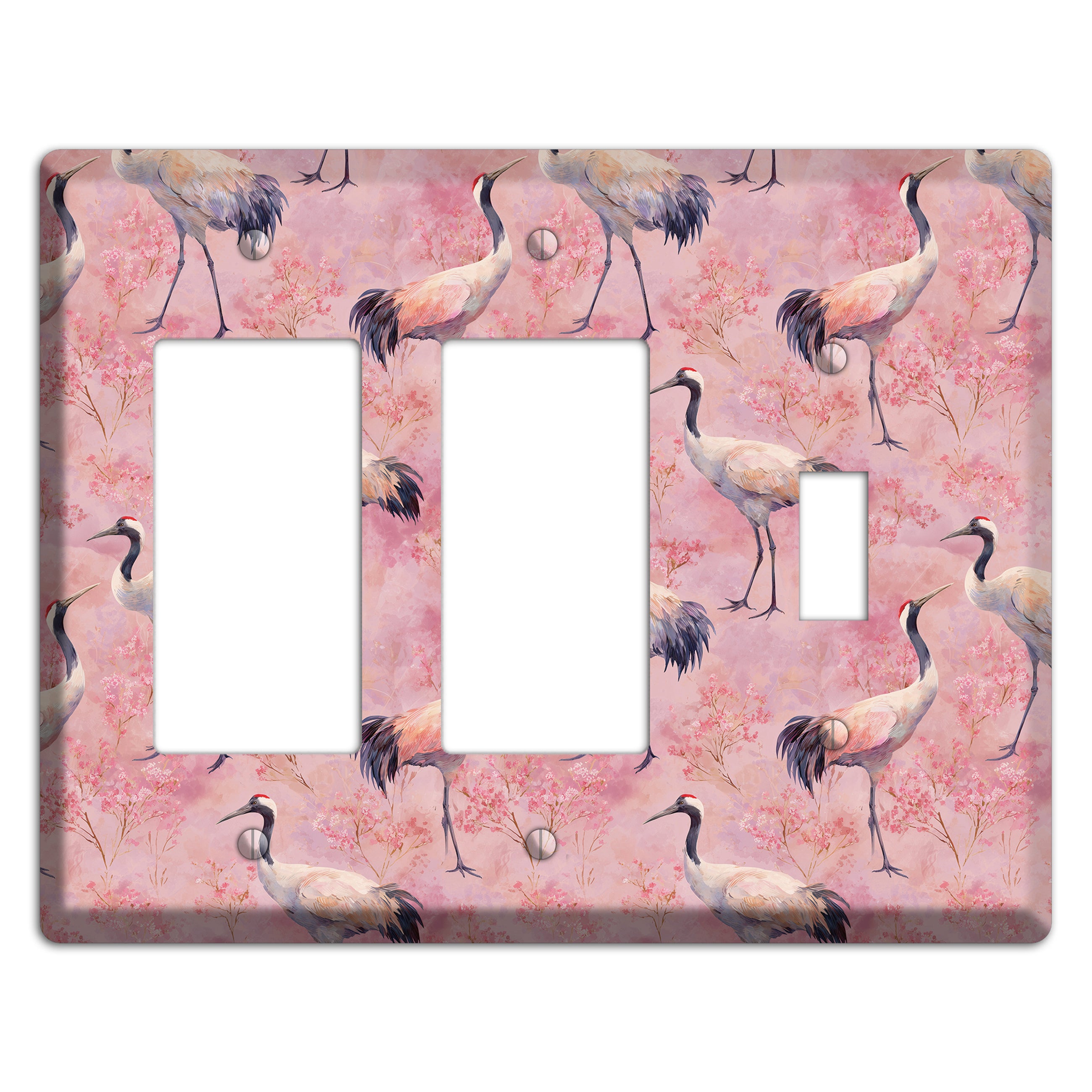 Blush Crane Reverie 2 Rocker / Toggle Wallplate