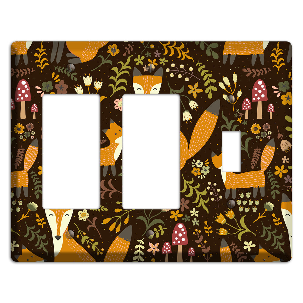 Fox Garden (Chocolate) 2 Rocker / Toggle Wallplate
