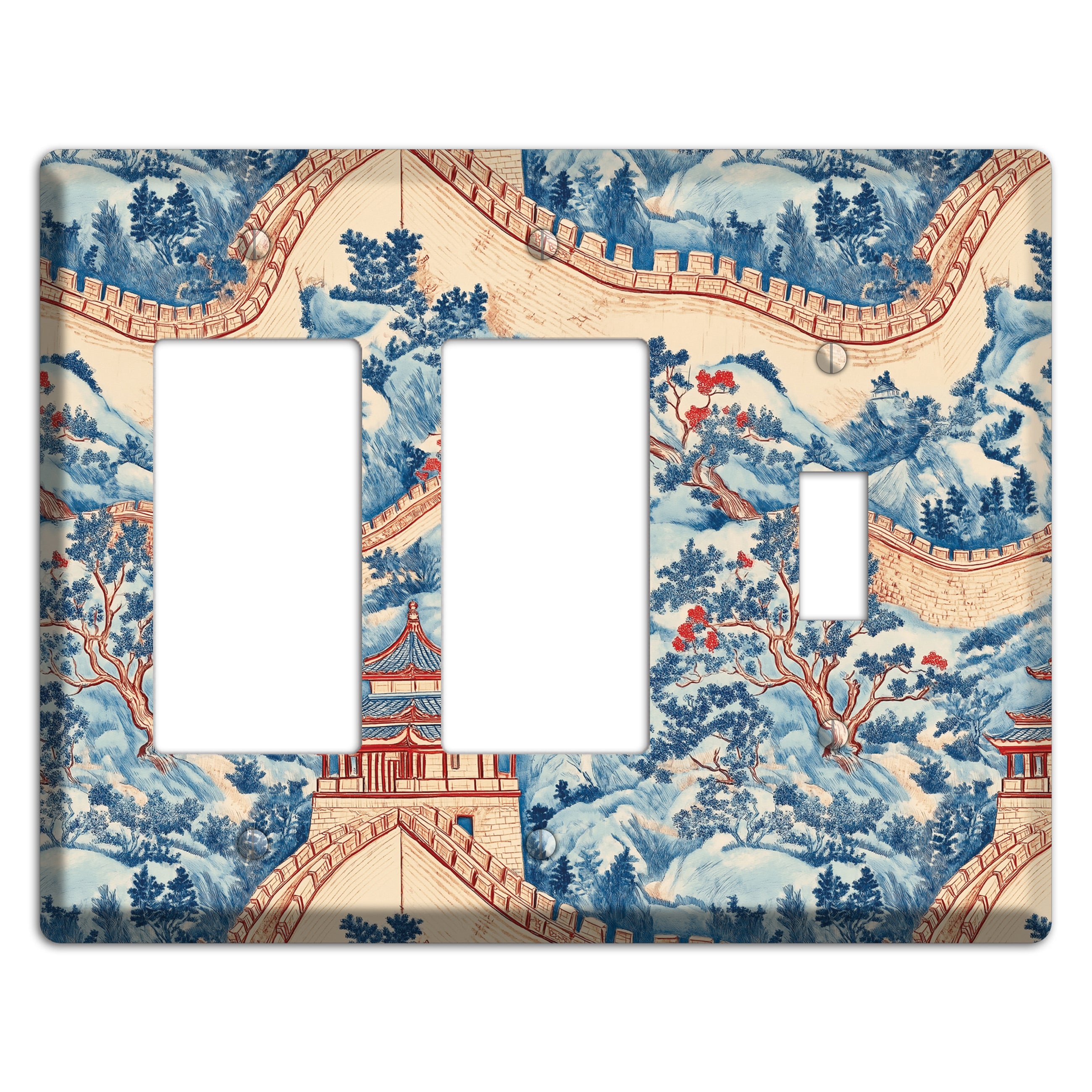 Great Wall Toile 2 Rocker / Toggle Wallplate