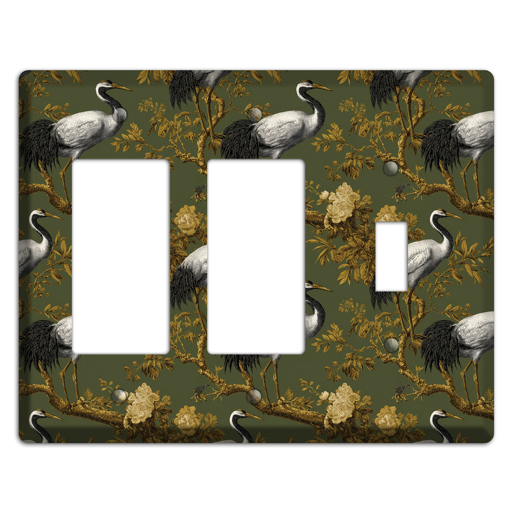 Olive Toile Sanctuary 2 Rocker / Toggle Wallplate