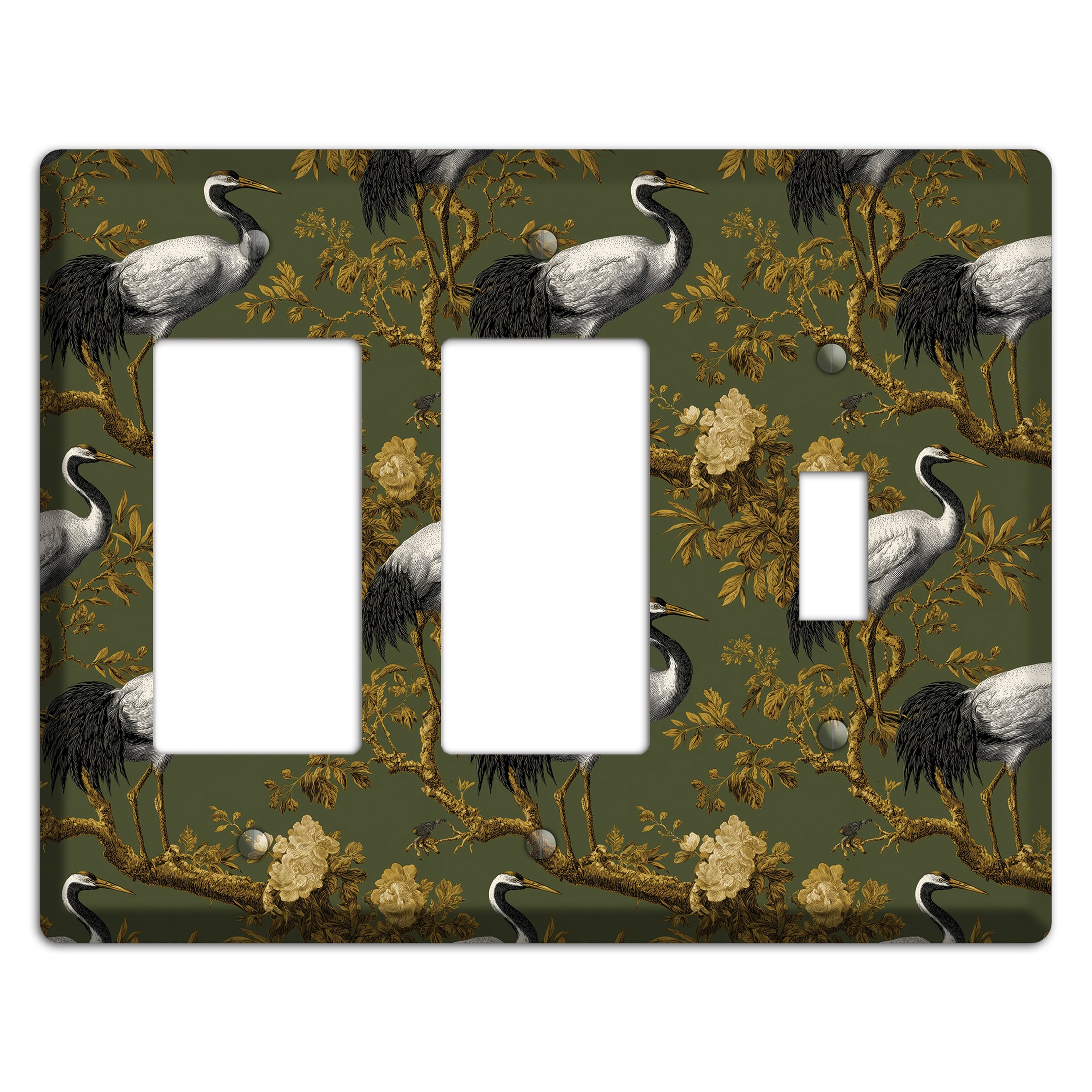 Olive Toile Sanctuary 2 Rocker / Toggle Wallplate