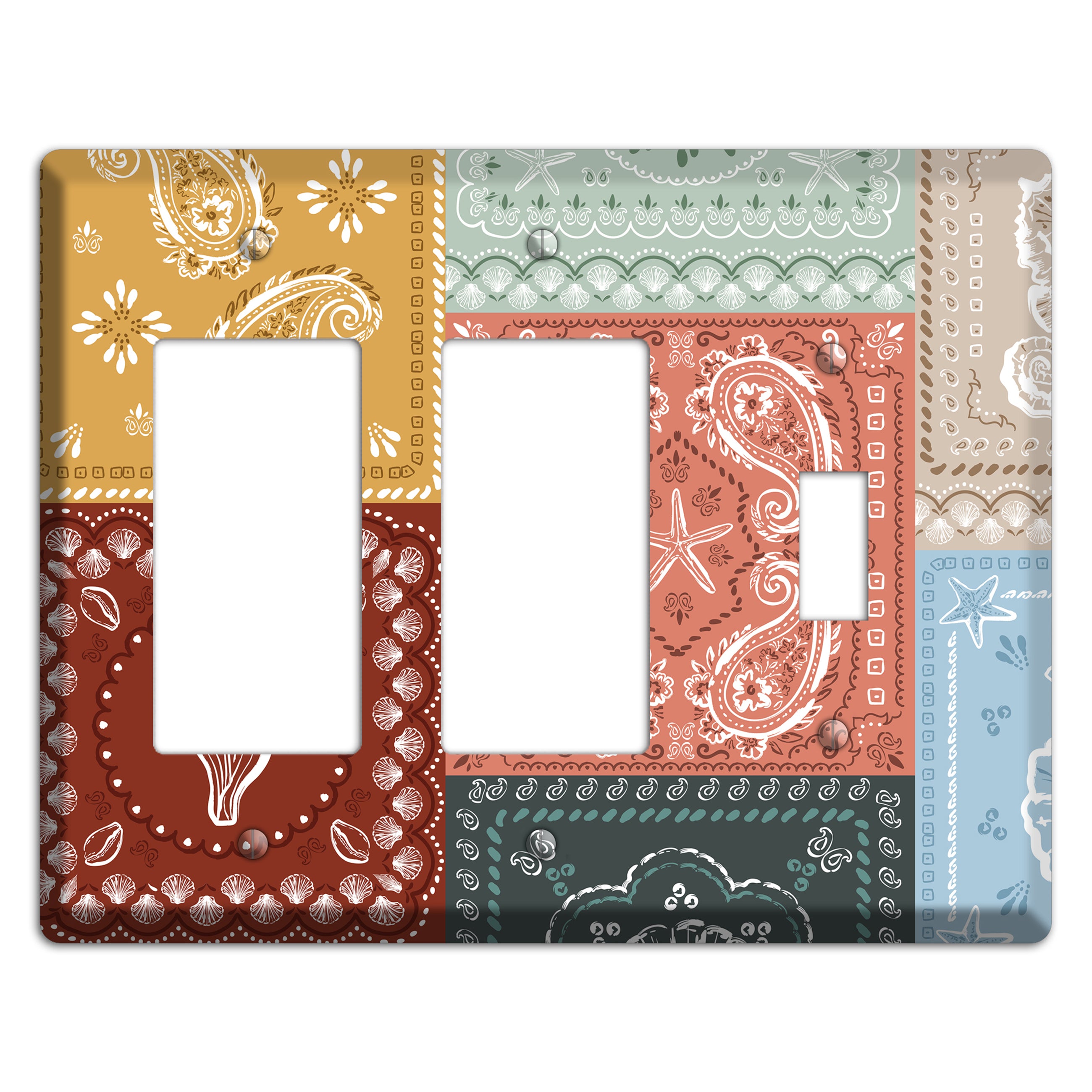 Patchwork Shore Reverie 2 Rocker / Toggle Wallplate