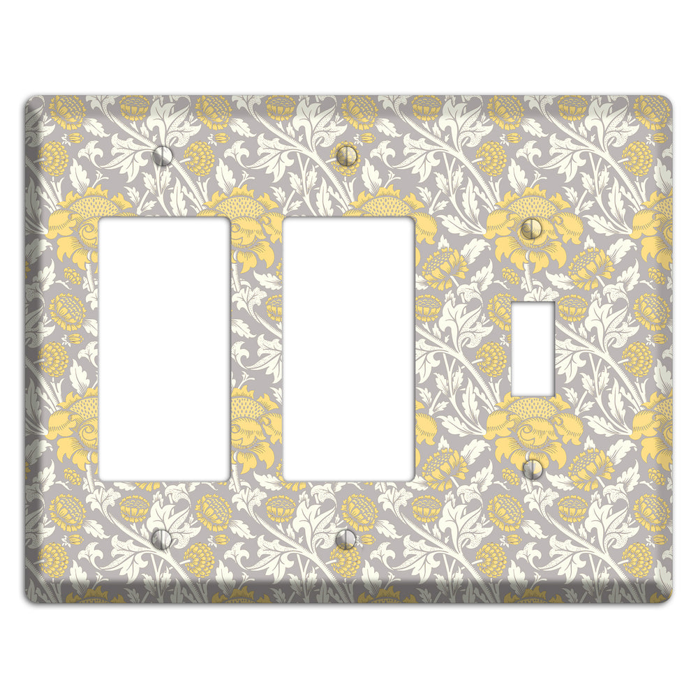 Golden Peony Lace 2 Rocker / Toggle Wallplate