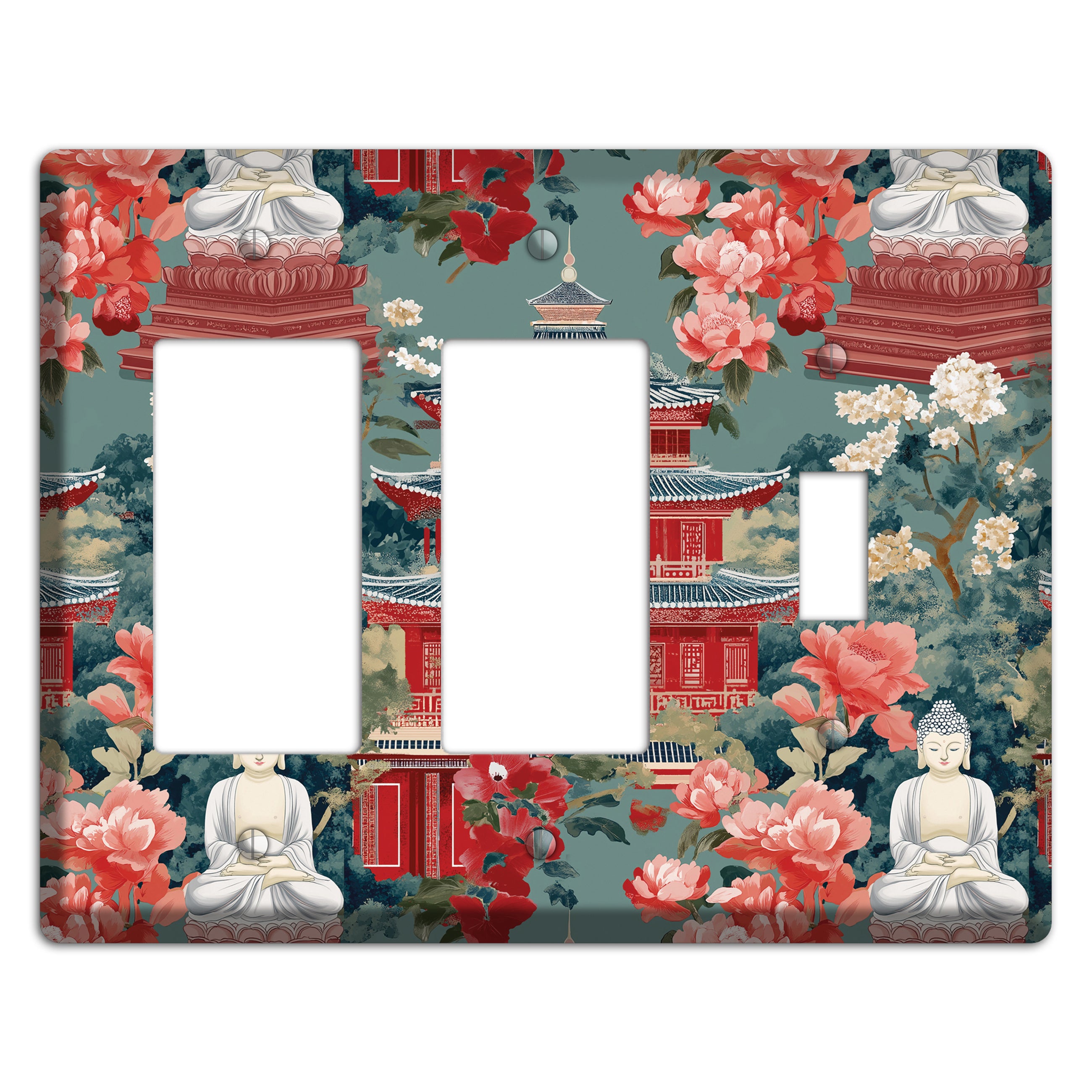 Lotus Temple Garden 2 Rocker / Toggle Wallplate