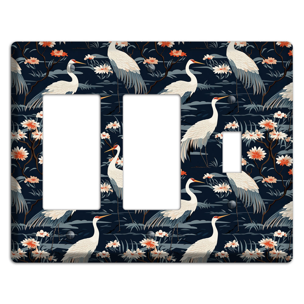 Navy Heron Nocturne 2 Rocker / Toggle Wallplate