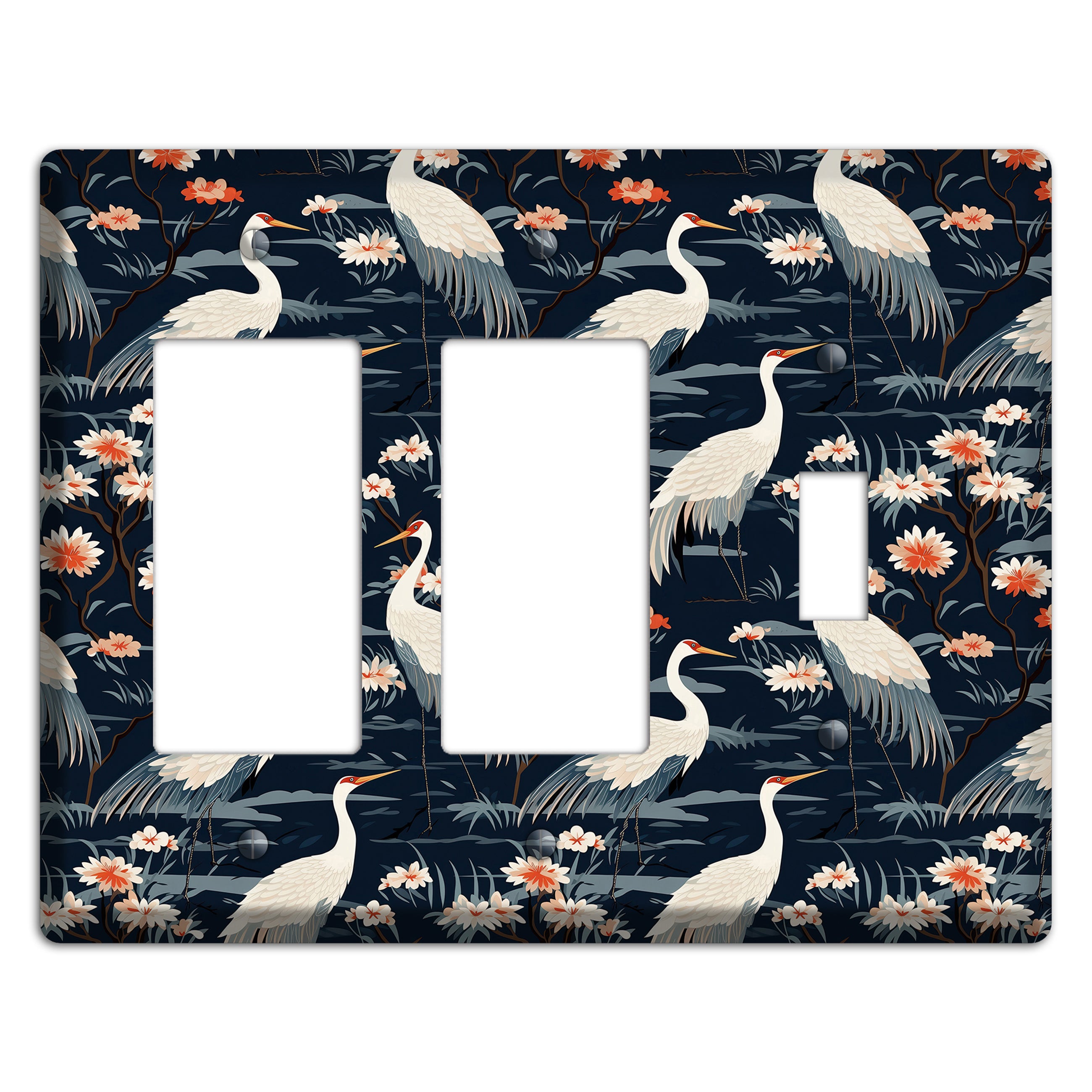 Navy Heron Nocturne 2 Rocker / Toggle Wallplate