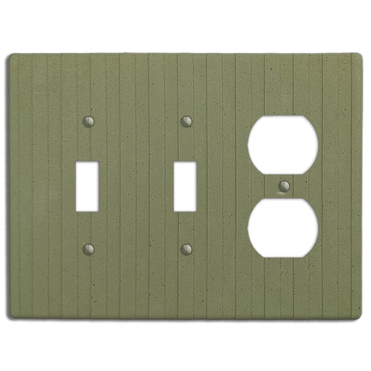 Sage Green Boho Stripes 2 Toggle / Duplex Outlet Cover Plate