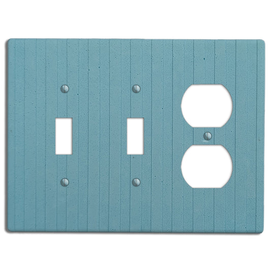 Caribbean Blue Boho Stripes 2 Toggle / Duplex Outlet Cover Plate