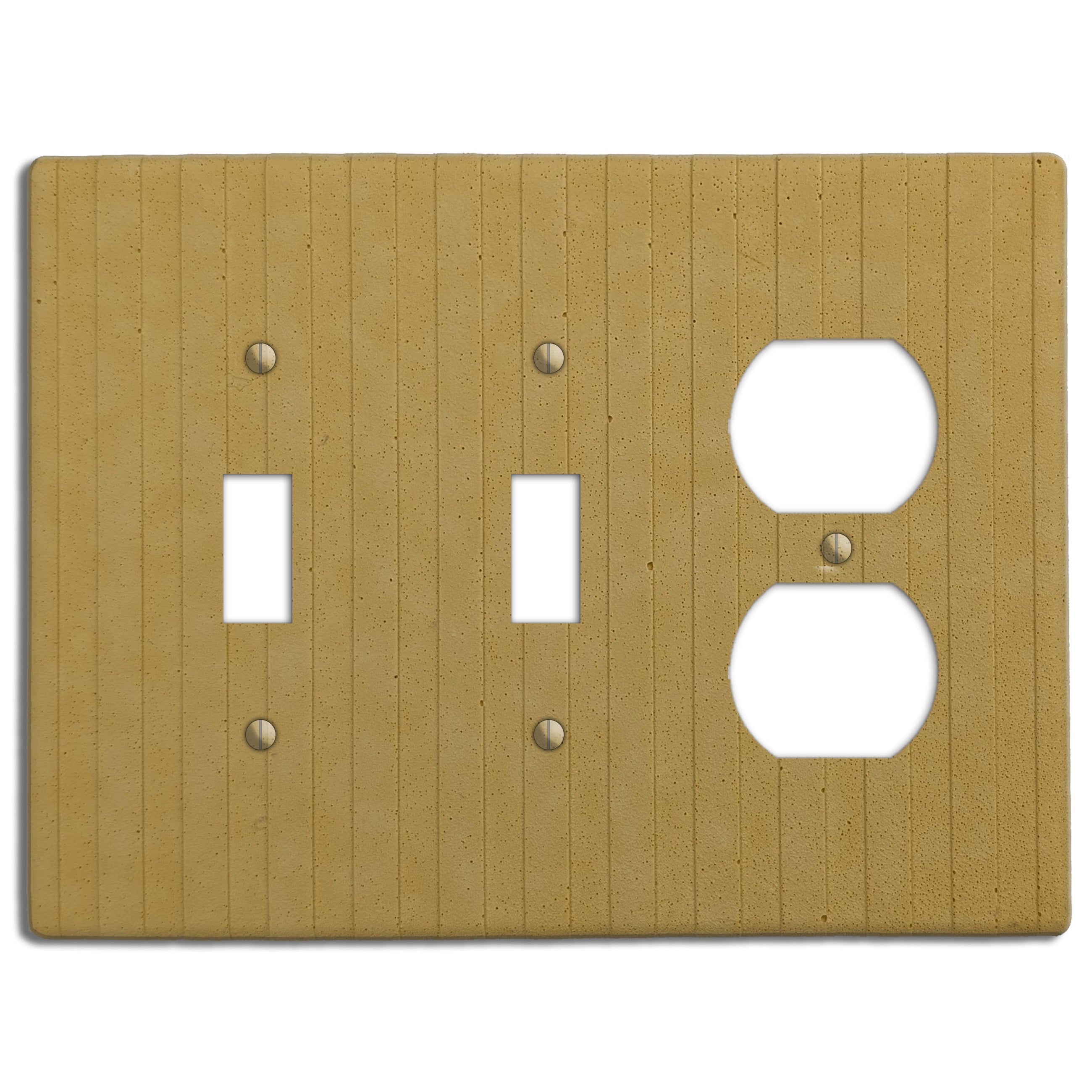 Saffron Yellow Boho Stripes 2 Toggle / Duplex Outlet Cover Plate