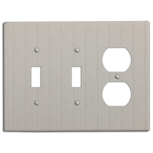 White Boho Stripes 2 Toggle / Duplex Outlet Cover Plate