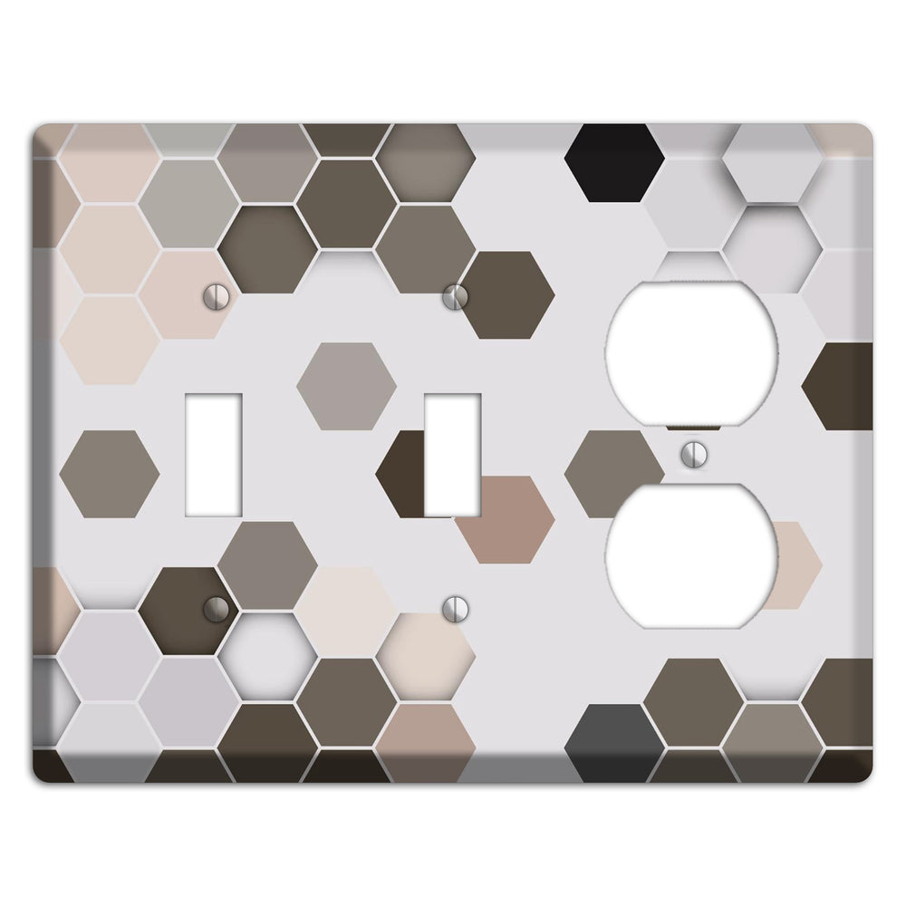 Hex Grid ‚Äì Cool Slate 2 Toggle / Duplex Wallplate