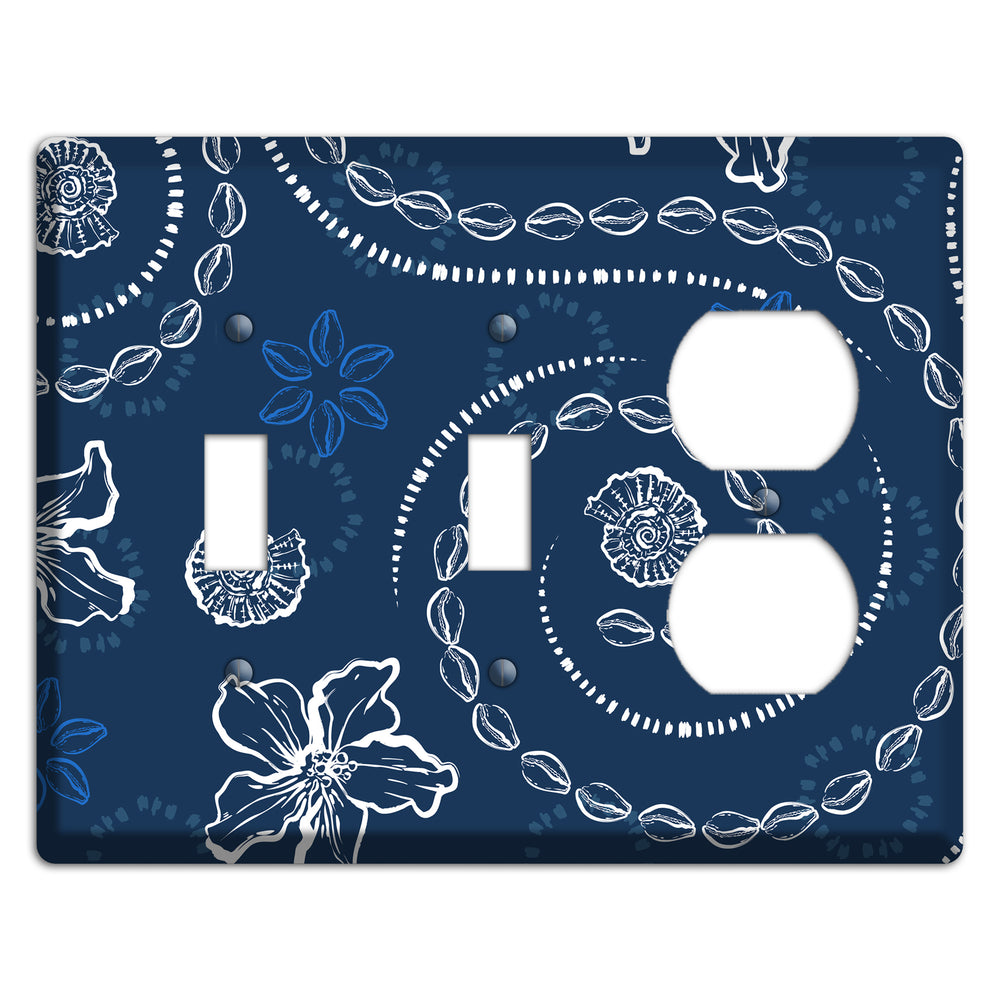 Indigo Cowrie Spiral 2 Toggle / Duplex Wallplate