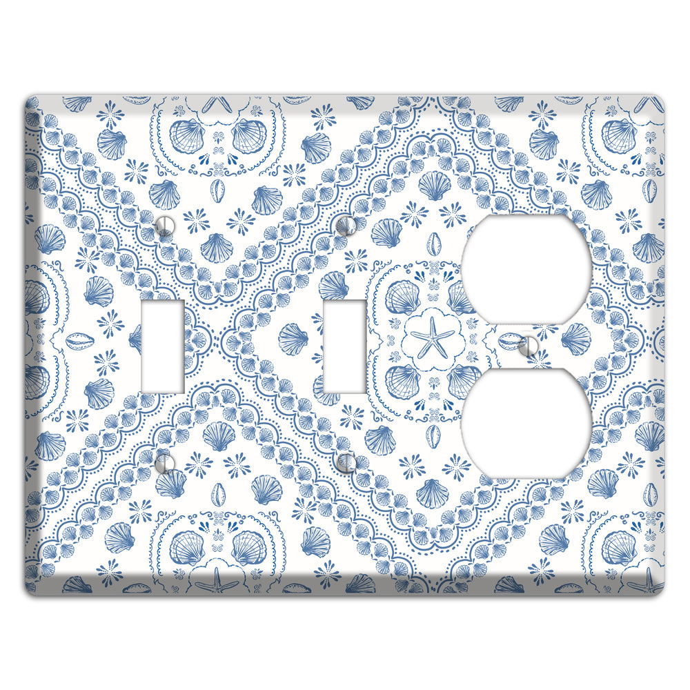 Azure Shell Damask 2 Toggle / Duplex Wallplate