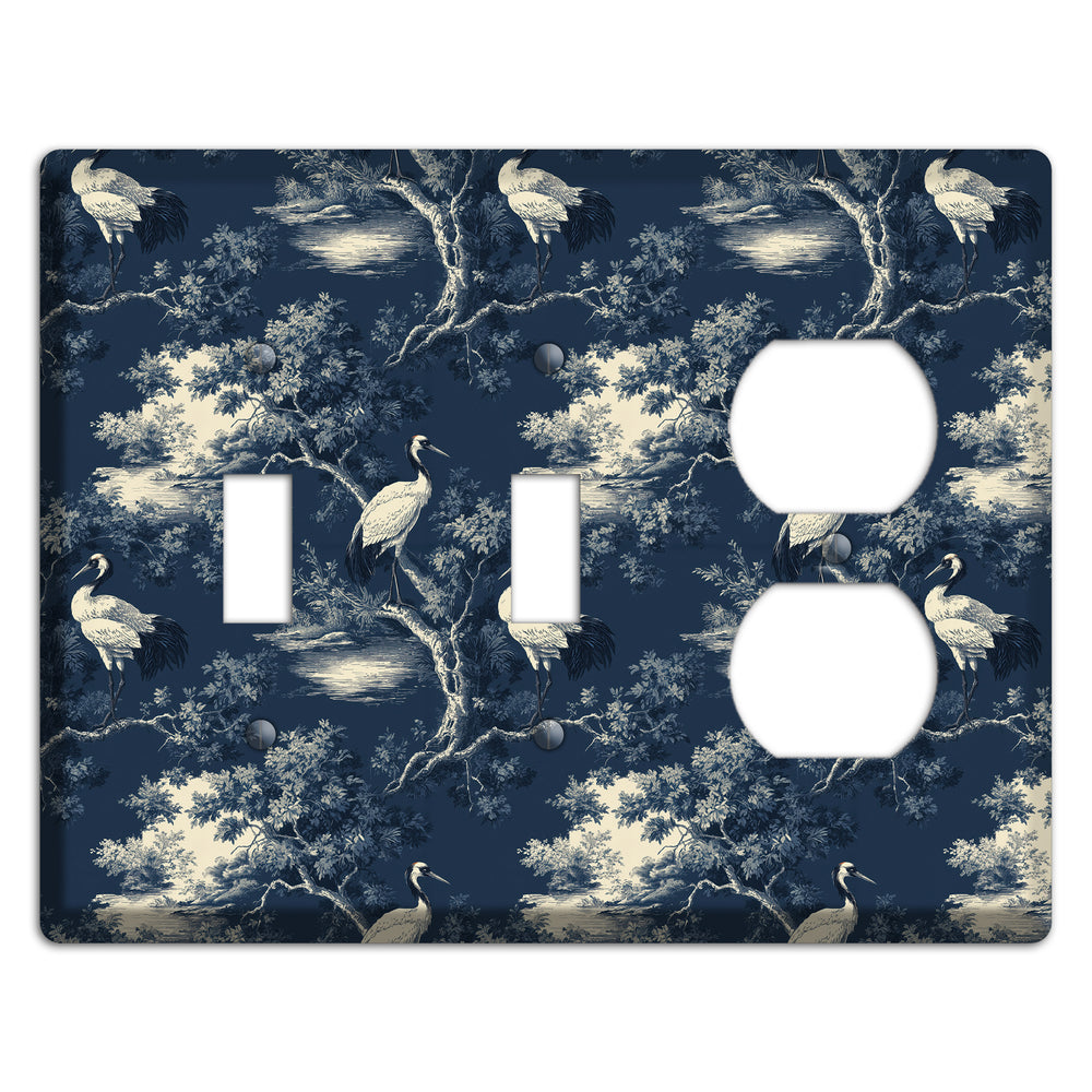 Midnight Crane Toile 2 Toggle / Duplex Wallplate