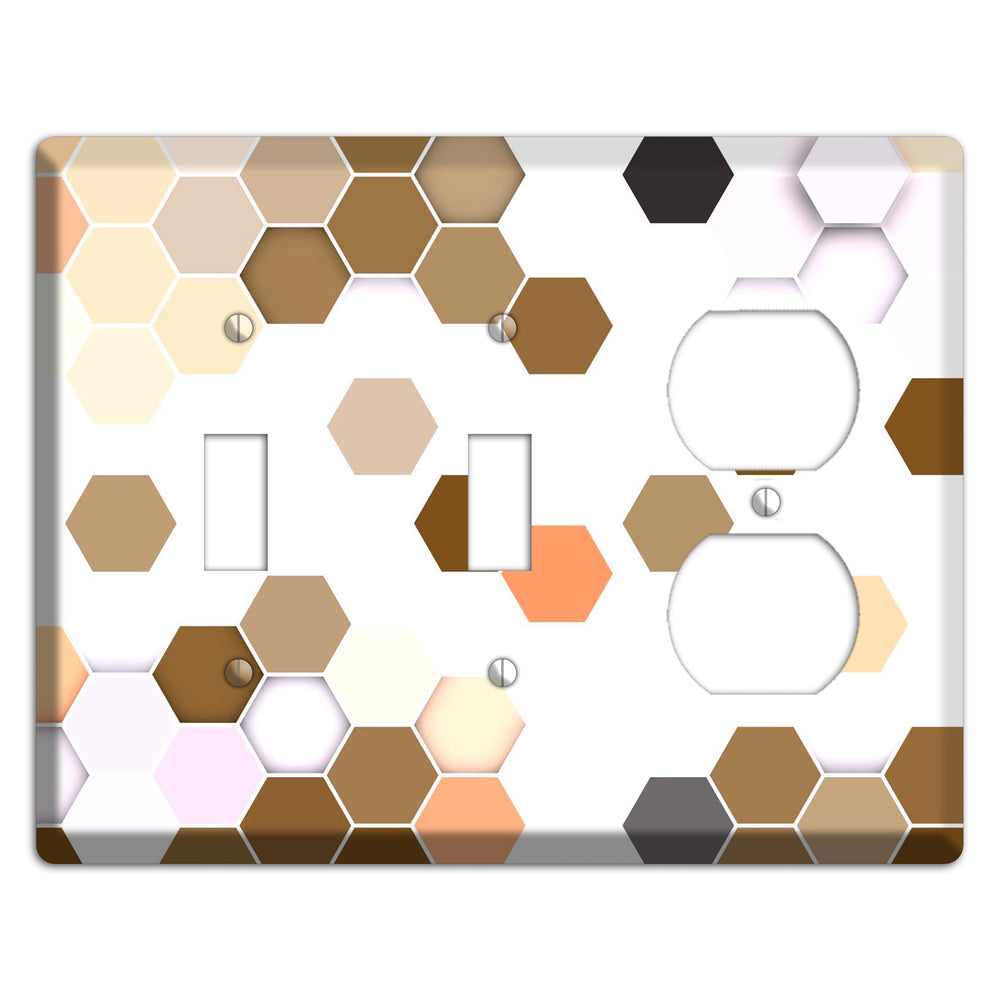 Hex Grid ‚Äì Sunset Terracotta 2 Toggle / Duplex Wallplate