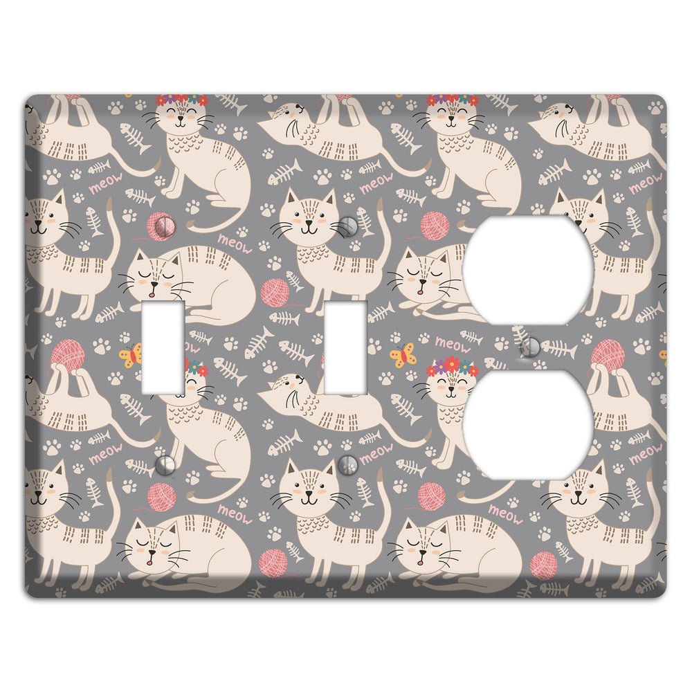Meow Mix (Gray) 2 Toggle / Duplex Wallplate