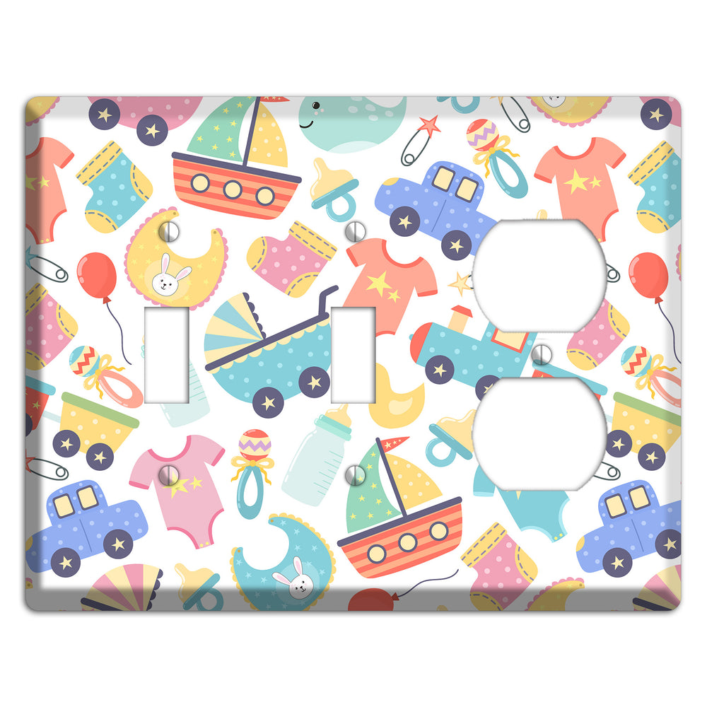 Baby Parade (White) 2 Toggle / Duplex Wallplate