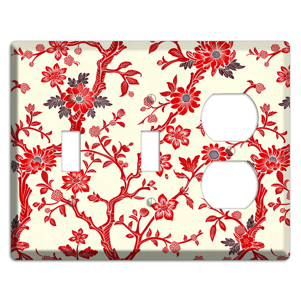 Crimson Branch & Bloom 2 Toggle / Duplex Wallplate