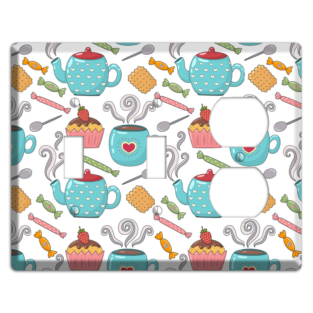Sweet Tea Party (White) 2 Toggle / Duplex Wallplate