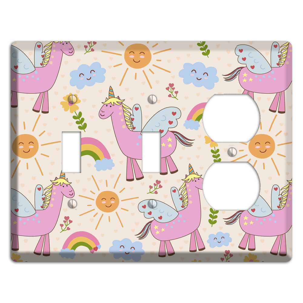 Magic Meadow (Peach) 2 Toggle / Duplex Wallplate