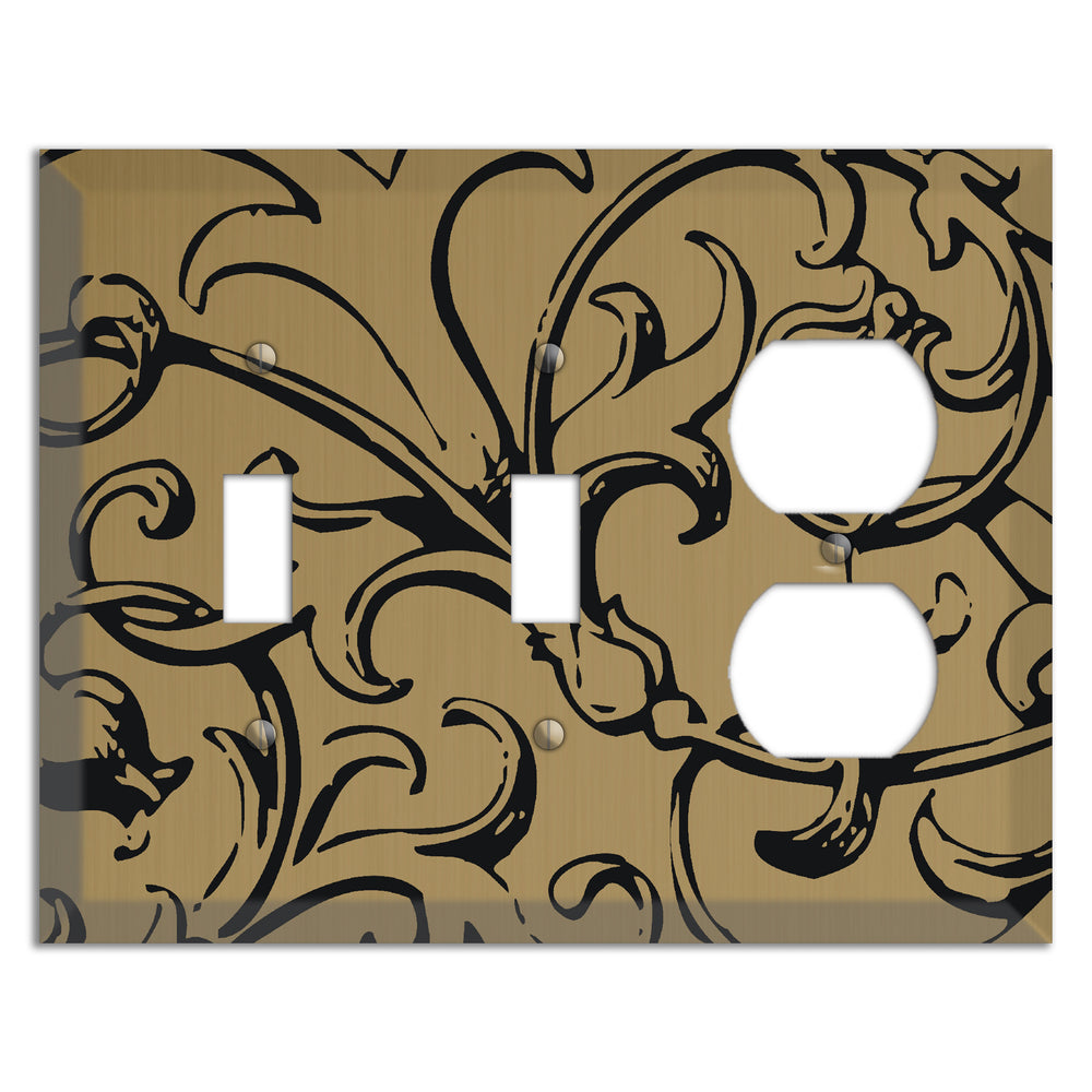 Tower Gold Baroque Scroll 2 Toggle / Duplex Wallplate