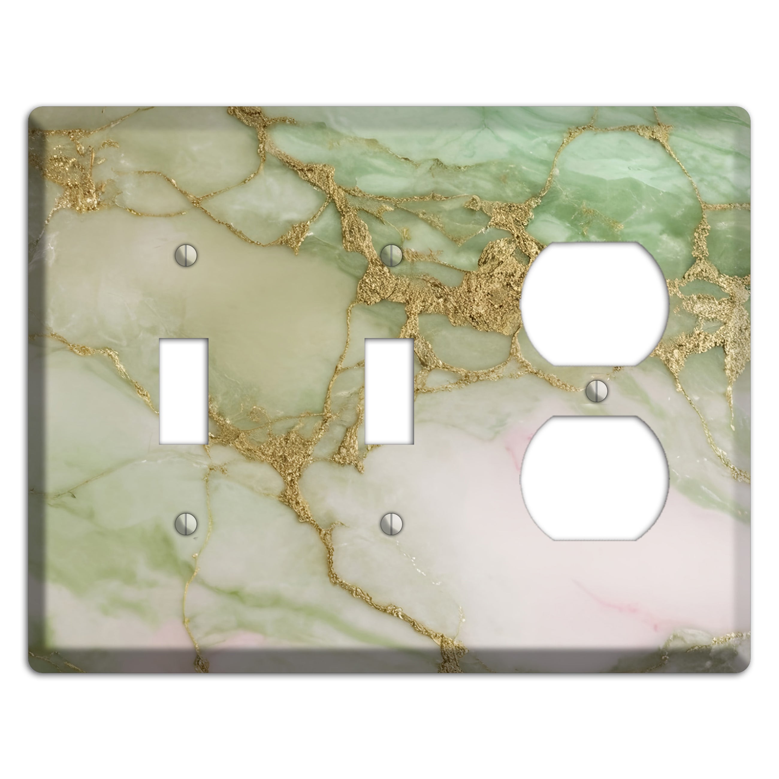 Swamp Green Marble 2 Toggle / Duplex Wallplate