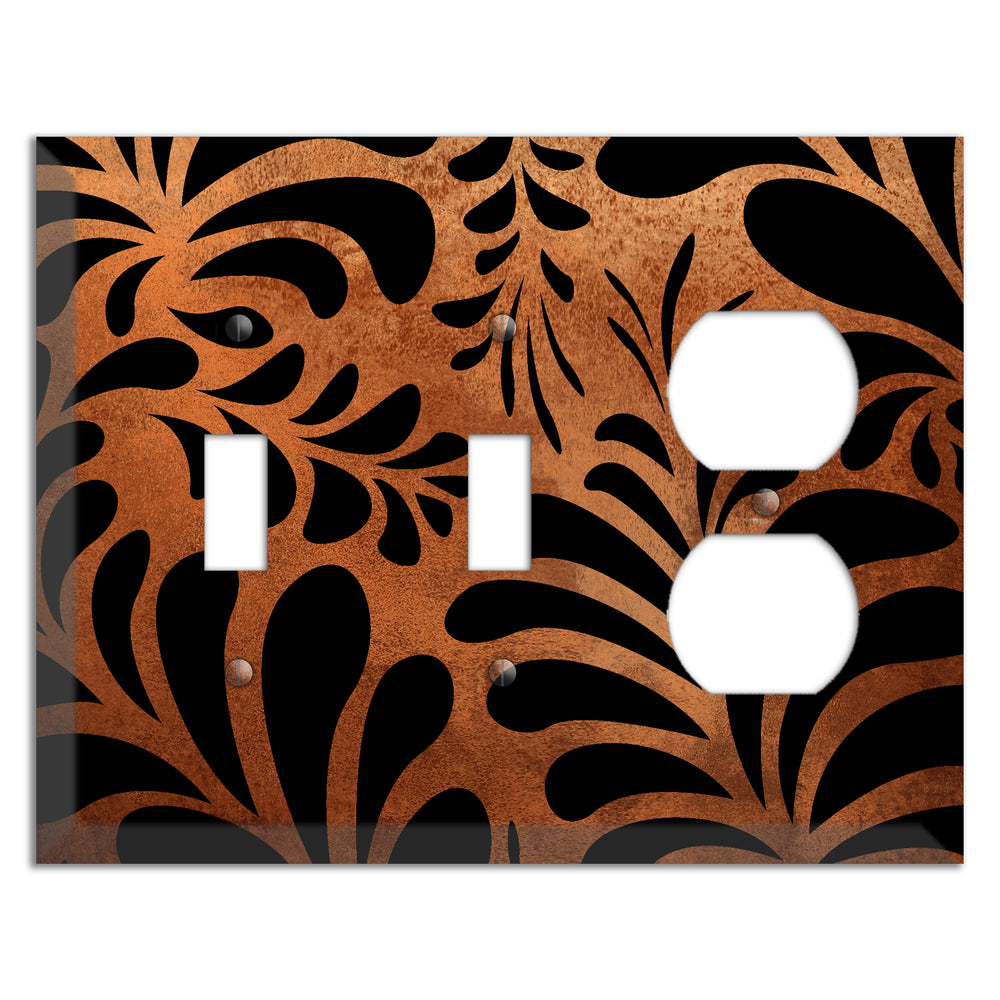 Antique Copper Palm Noir 2 Toggle / Duplex Wallplate
