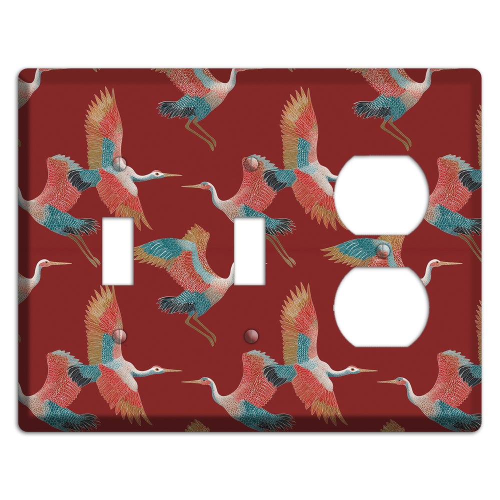 Crimson Heron Dance 2 Toggle / Duplex Wallplate