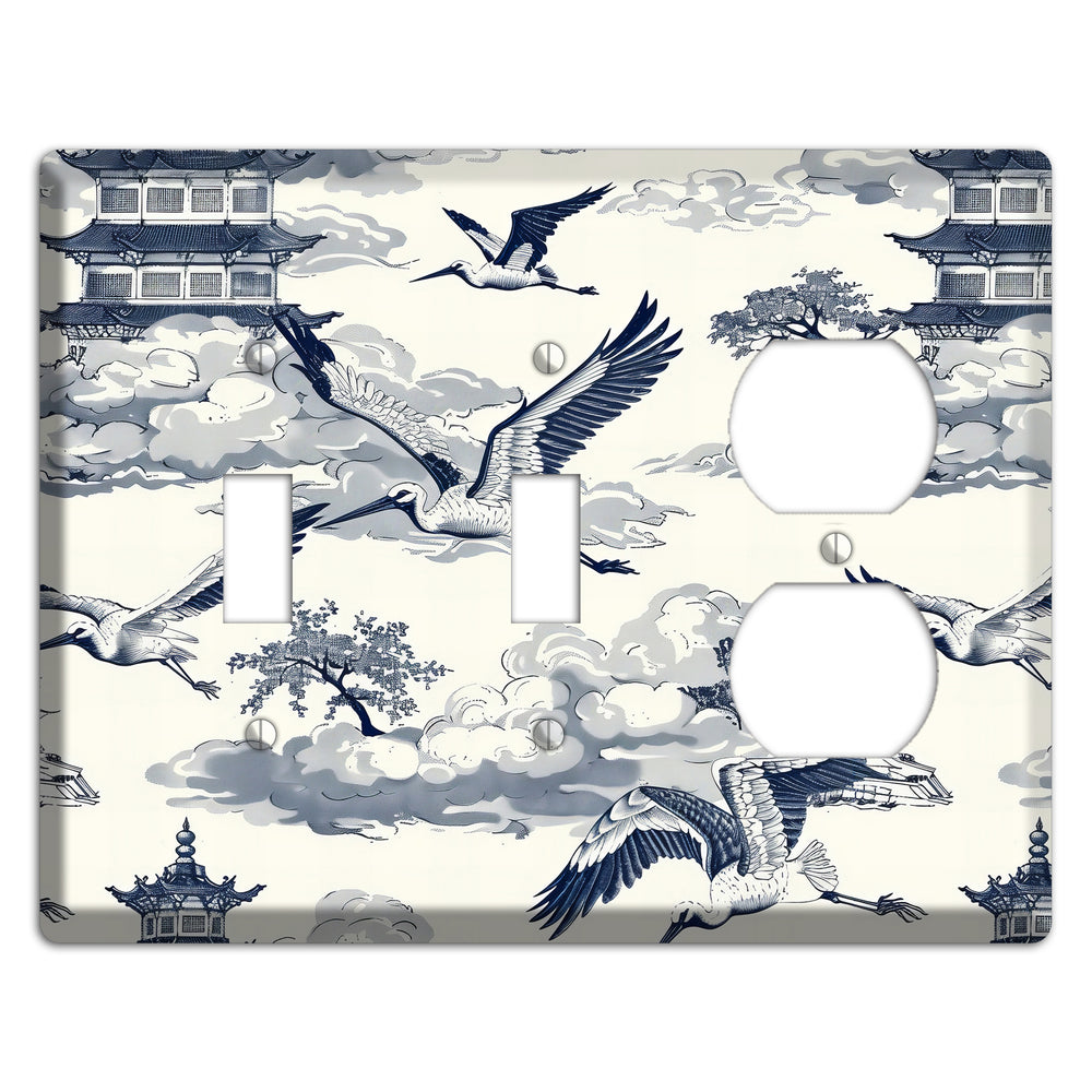 Crane Sky Toile 2 Toggle / Duplex Wallplate