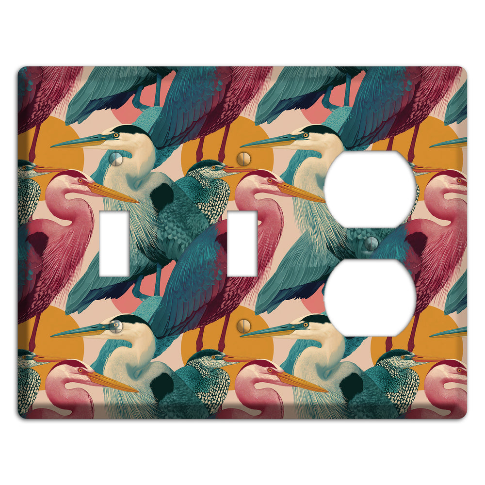 Teal Heron Mosaic 2 Toggle / Duplex Wallplate