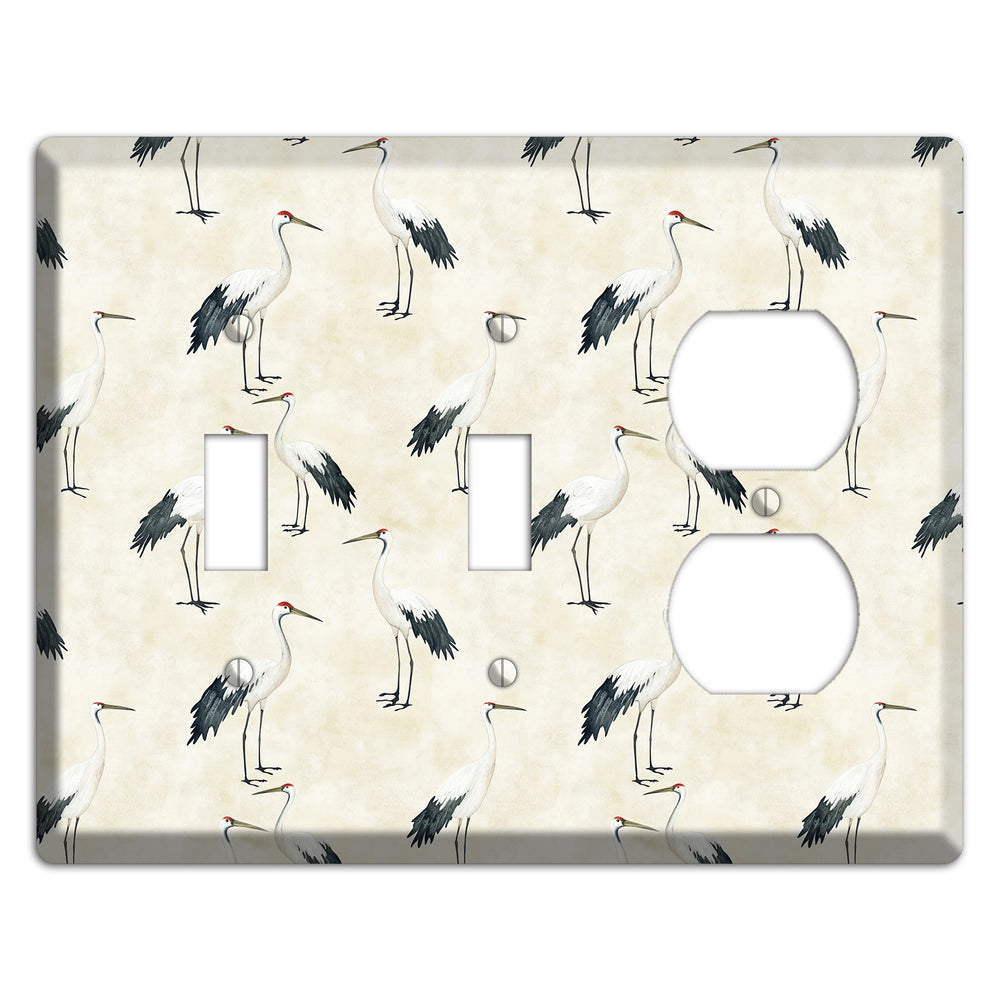 Pearl Crane Garden 2 Toggle / Duplex Wallplate