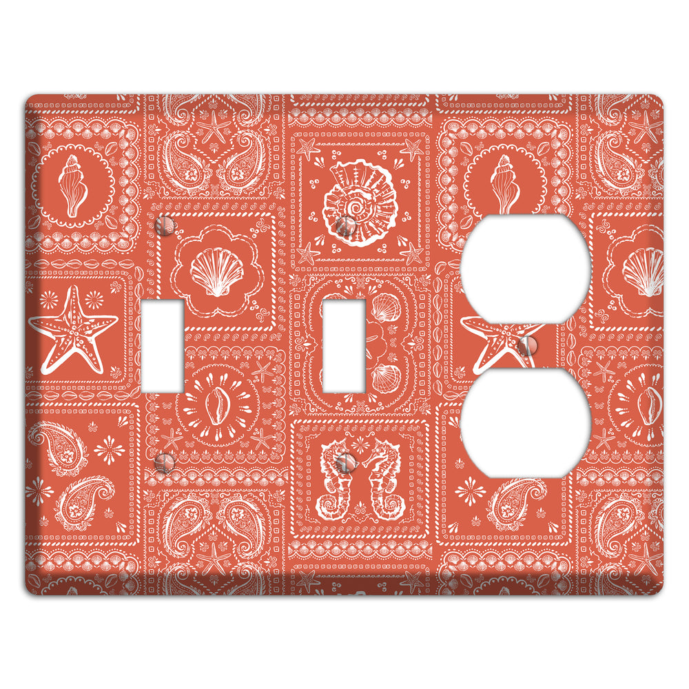 Terracotta Shell Patchwork 2 Toggle / Duplex Wallplate