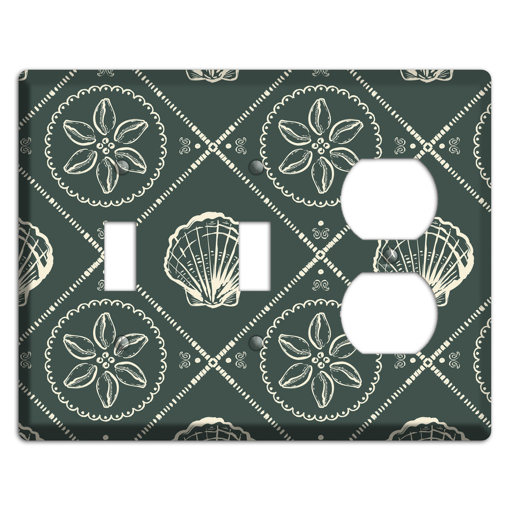 Slate Cowrie Medallion 2 Toggle / Duplex Wallplate