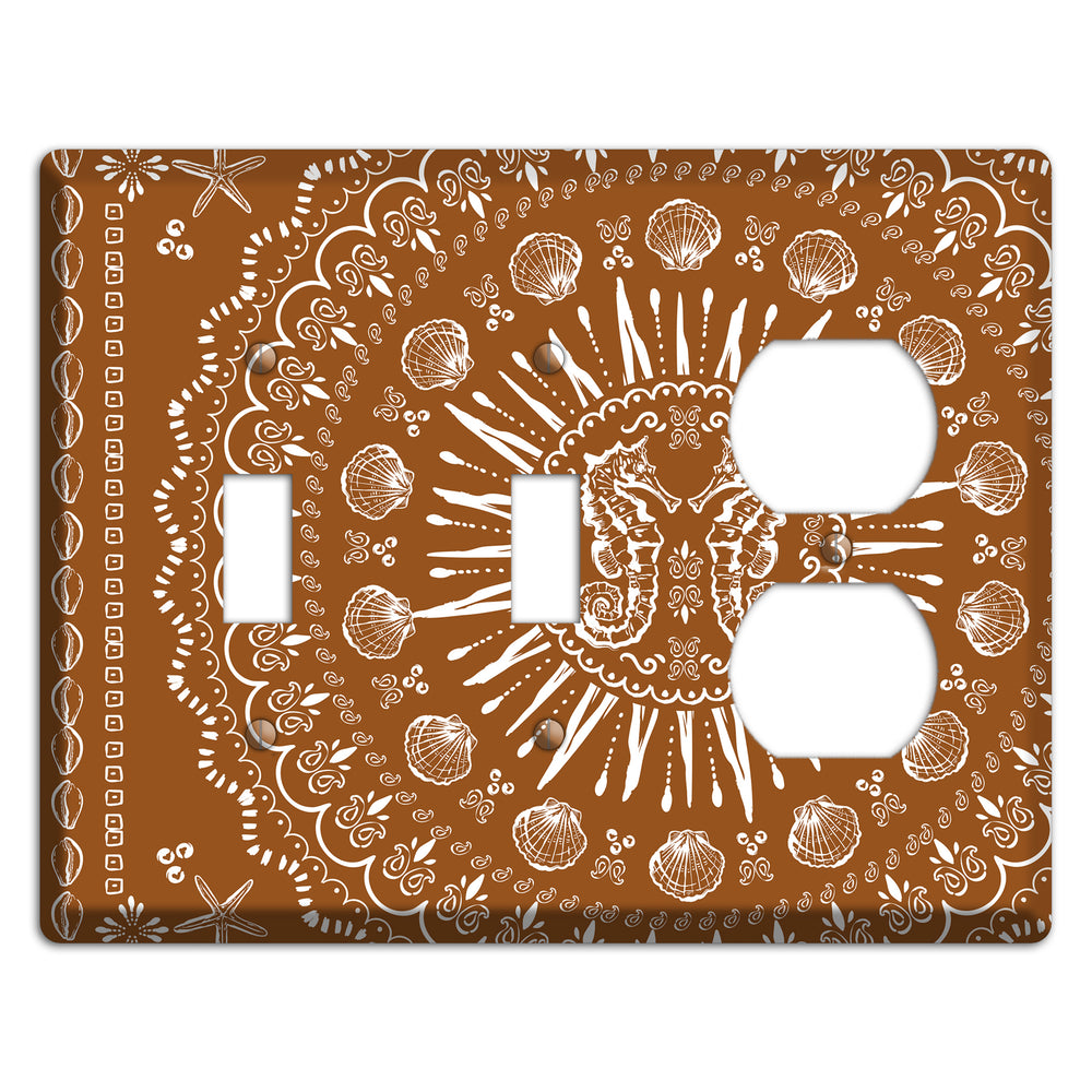 Russet Seahorse Mandala 2 Toggle / Duplex Wallplate