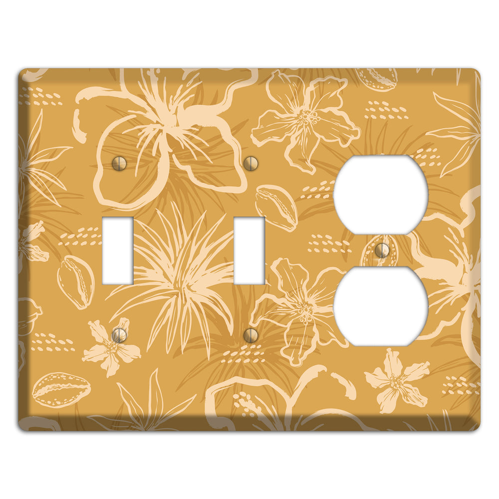 Golden Hibiscus Drift 2 Toggle / Duplex Wallplate