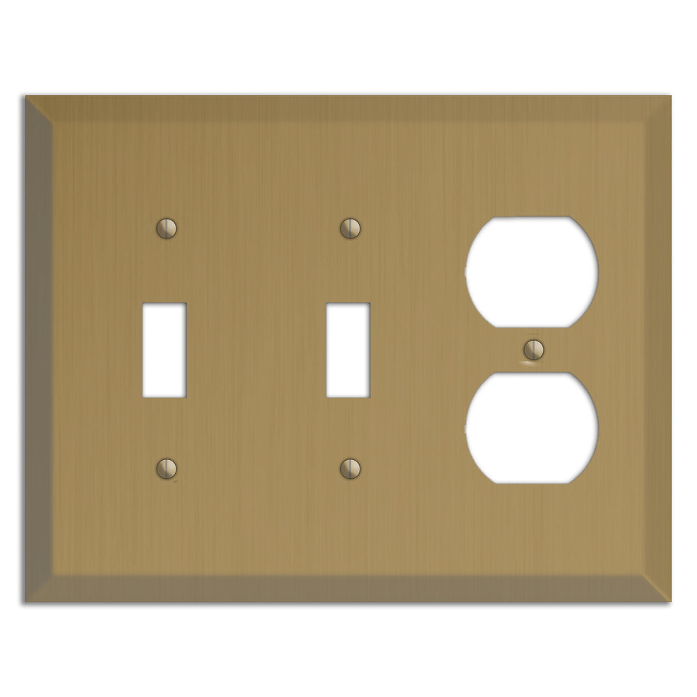 Tower Gold Hand Rubbed 2 Toggle / Duplex Outlet Cover Plate