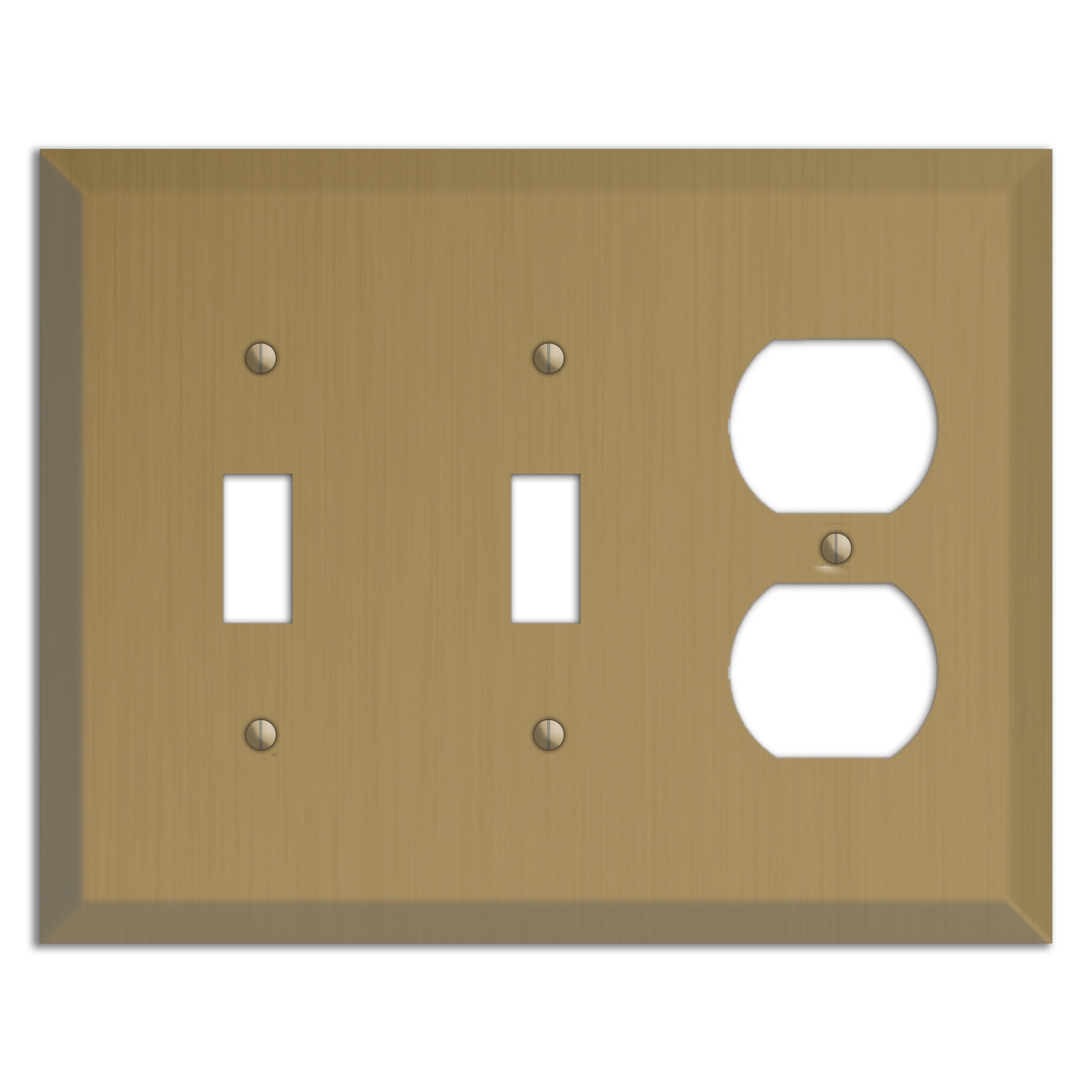 Tower Gold Hand Rubbed 2 Toggle / Duplex Outlet Cover Plate